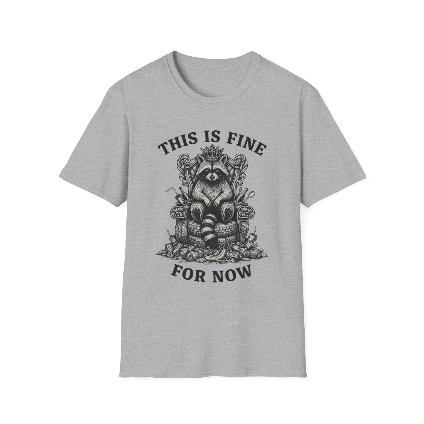 This Is Fine for Now graphic t-shirt mockup