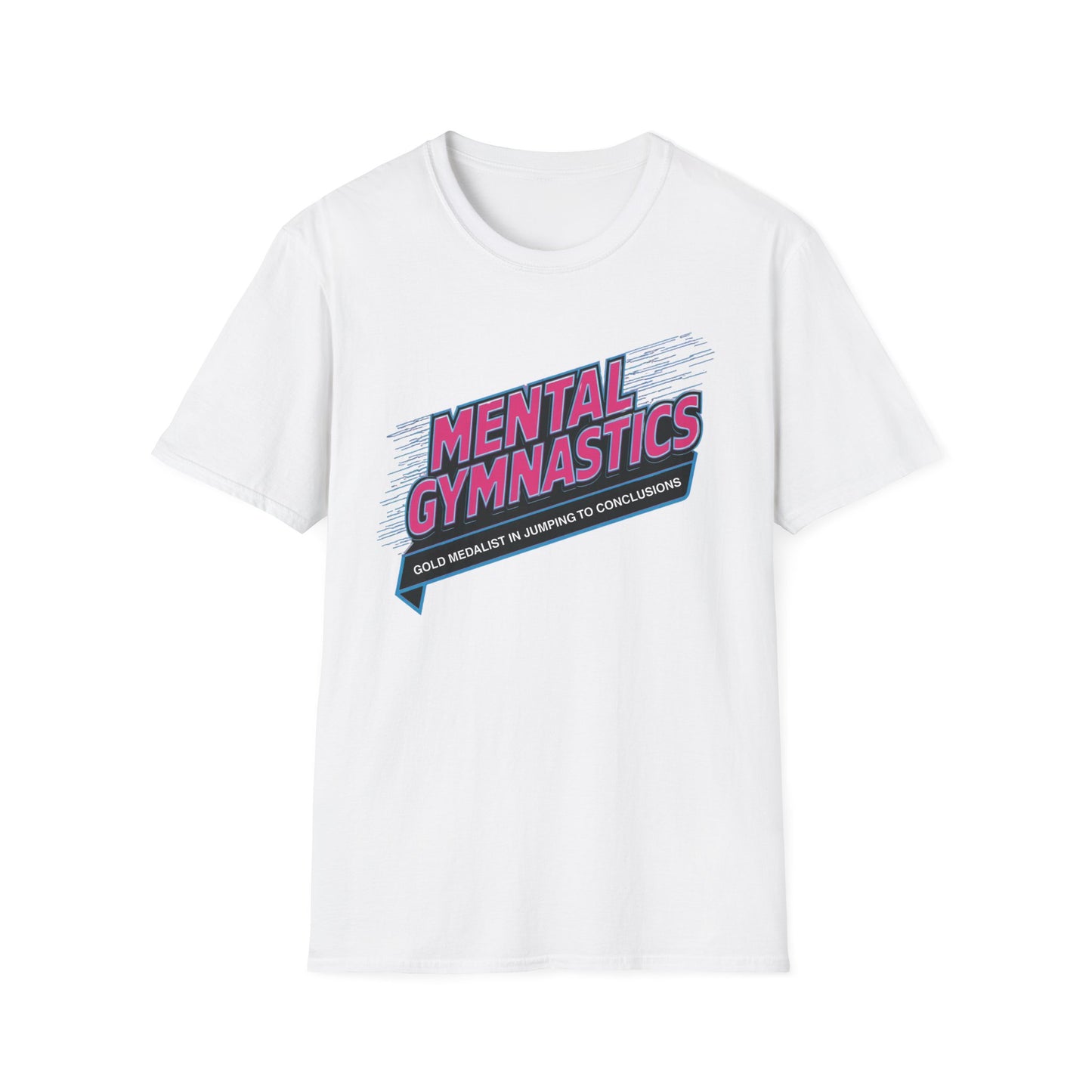 Mental Gymnastics Gold Medalist graphic t-shirt mockup