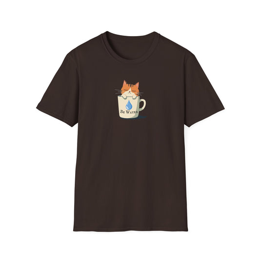 Be Water graphic t-shirt mockup