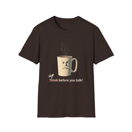 Sip Before You Talk graphic t-shirt mockup