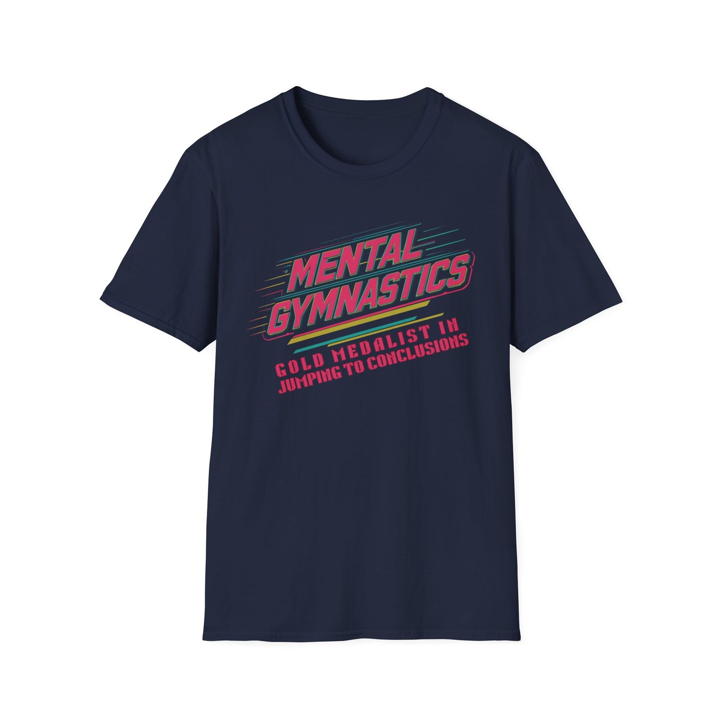 Mental Gymnastics Gold Medalist - Retro Type graphic t-shirt mockup