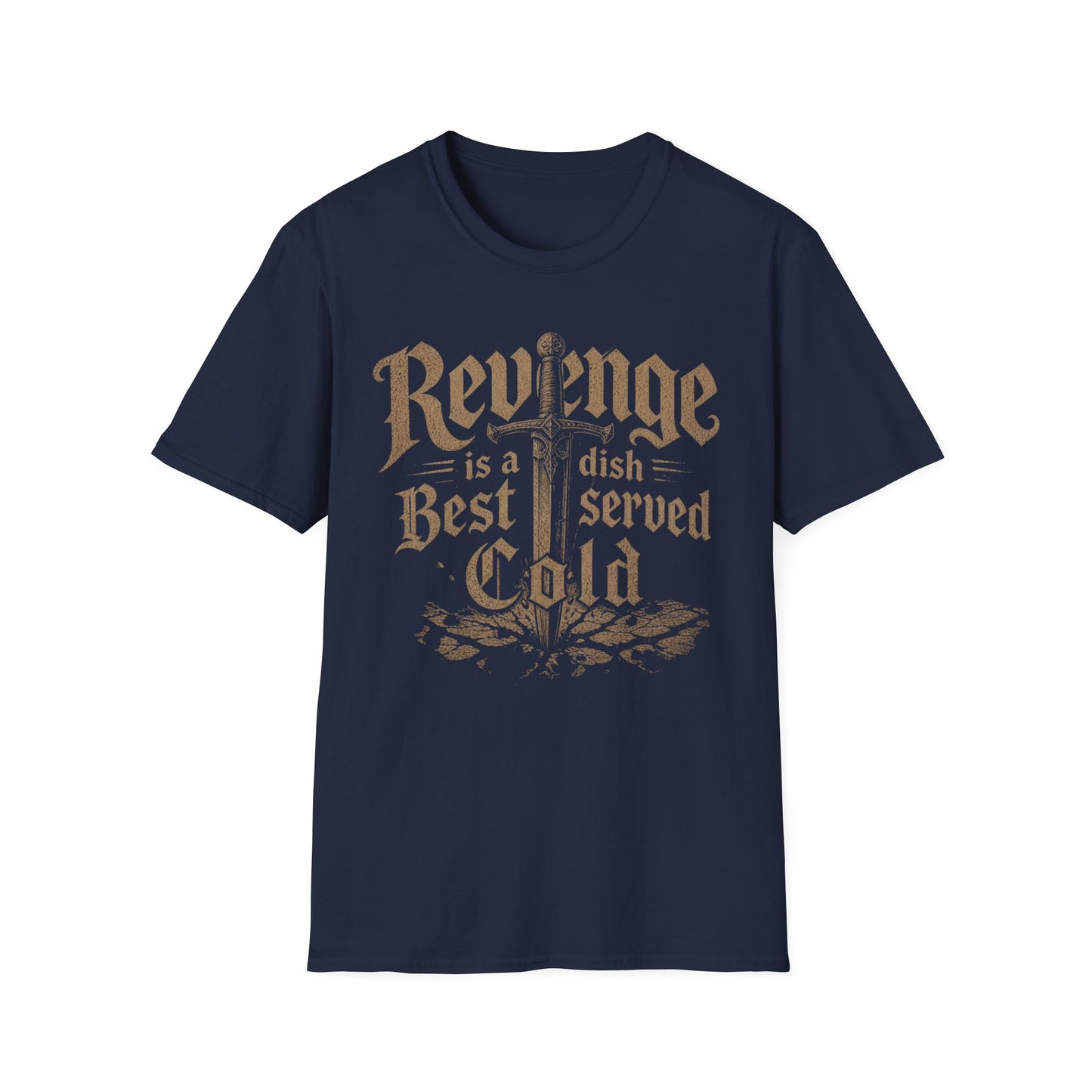 Revenge Is a Dish Best Served Cold - Vintage Gothic graphic t-shirt mockup