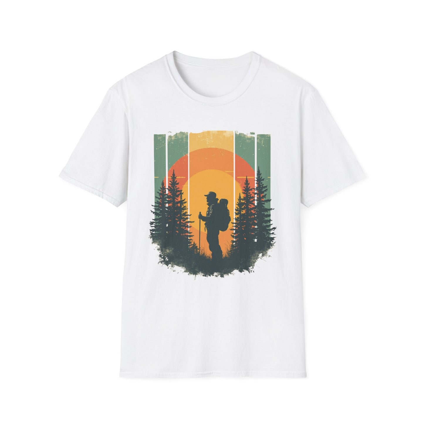 Hiking in Forest graphic t-shirt mockup