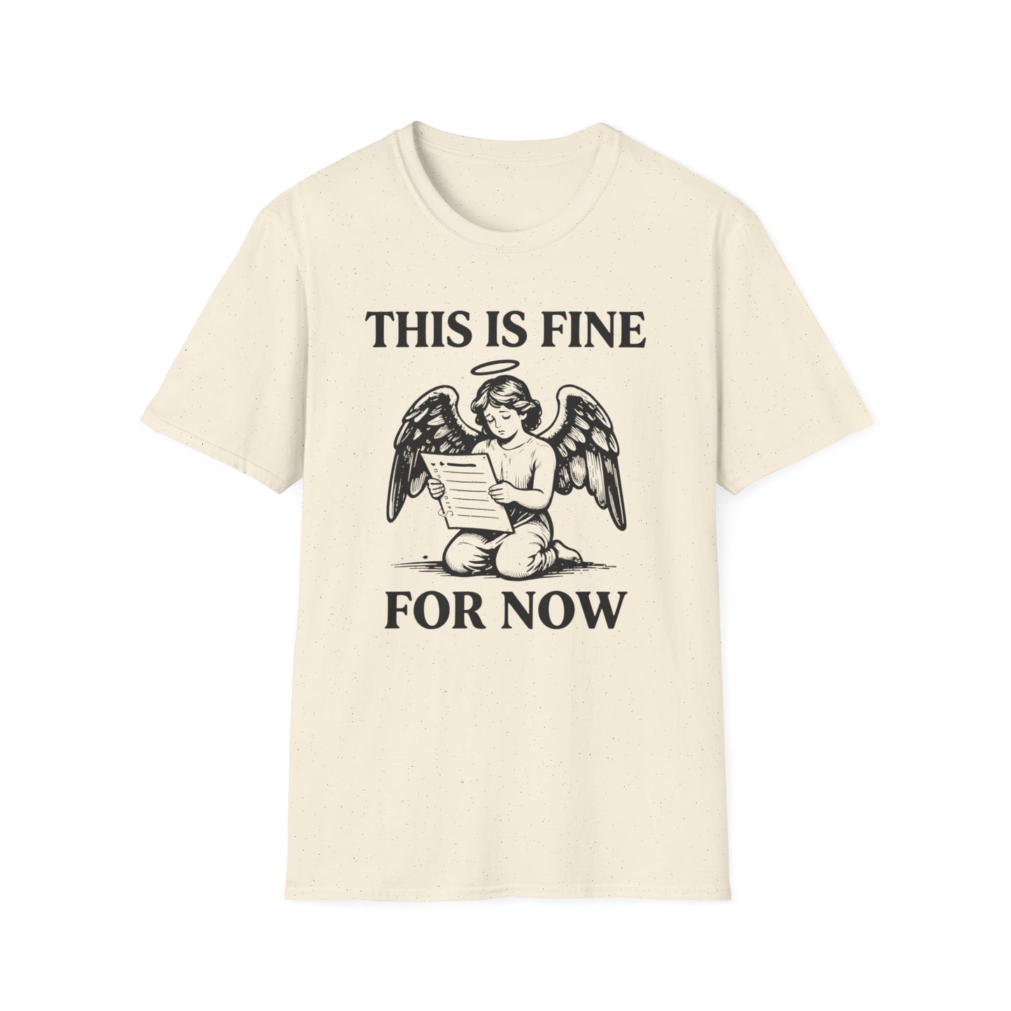 This Is Fine for Now - Line Art Edition graphic t-shirt mockup