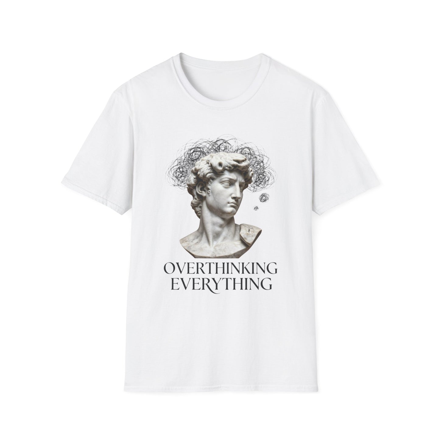 Overthinking Everything graphic t-shirt mockup