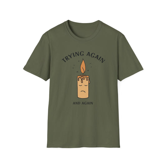 Try Again and Again graphic t-shirt mockup