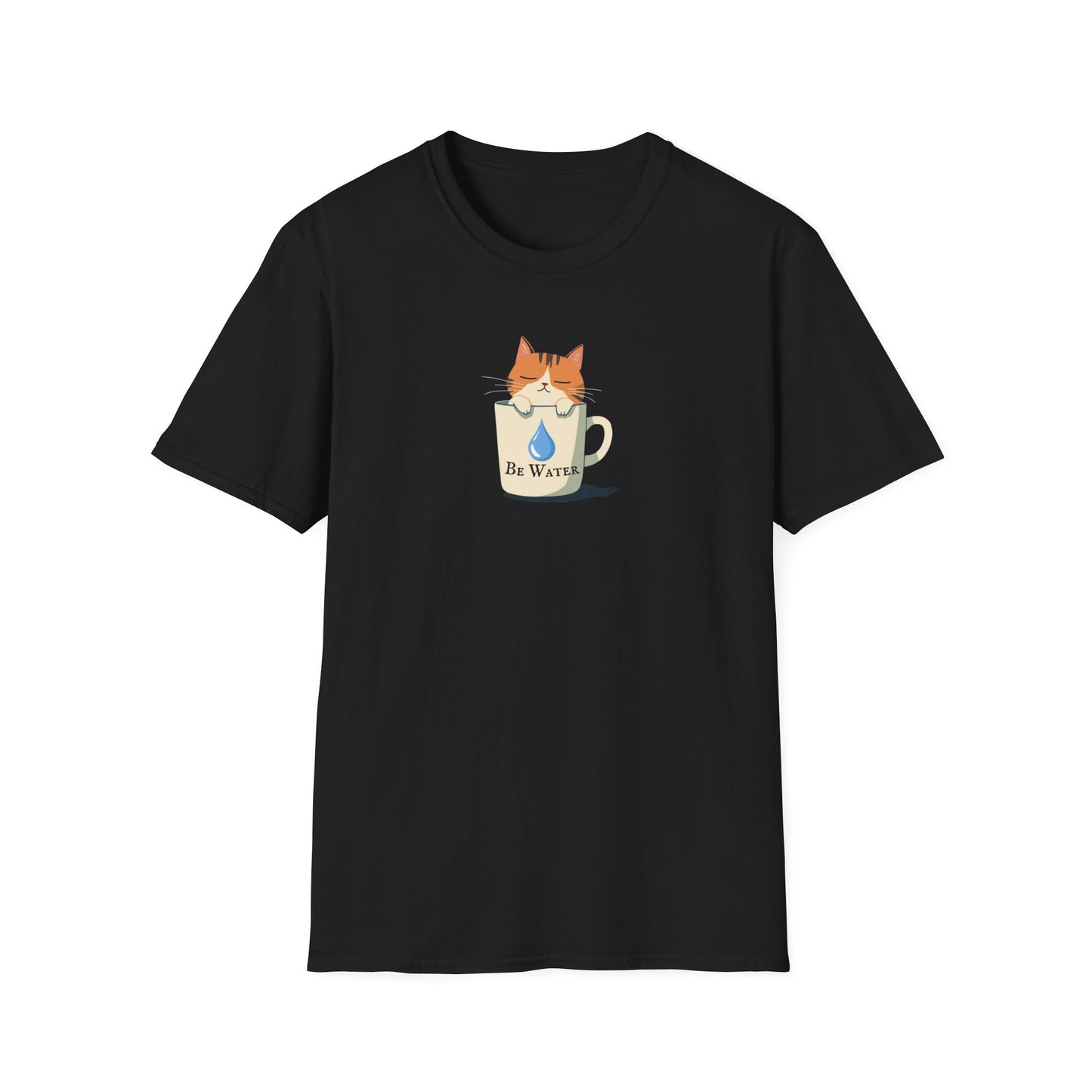 Be Water graphic t-shirt mockup