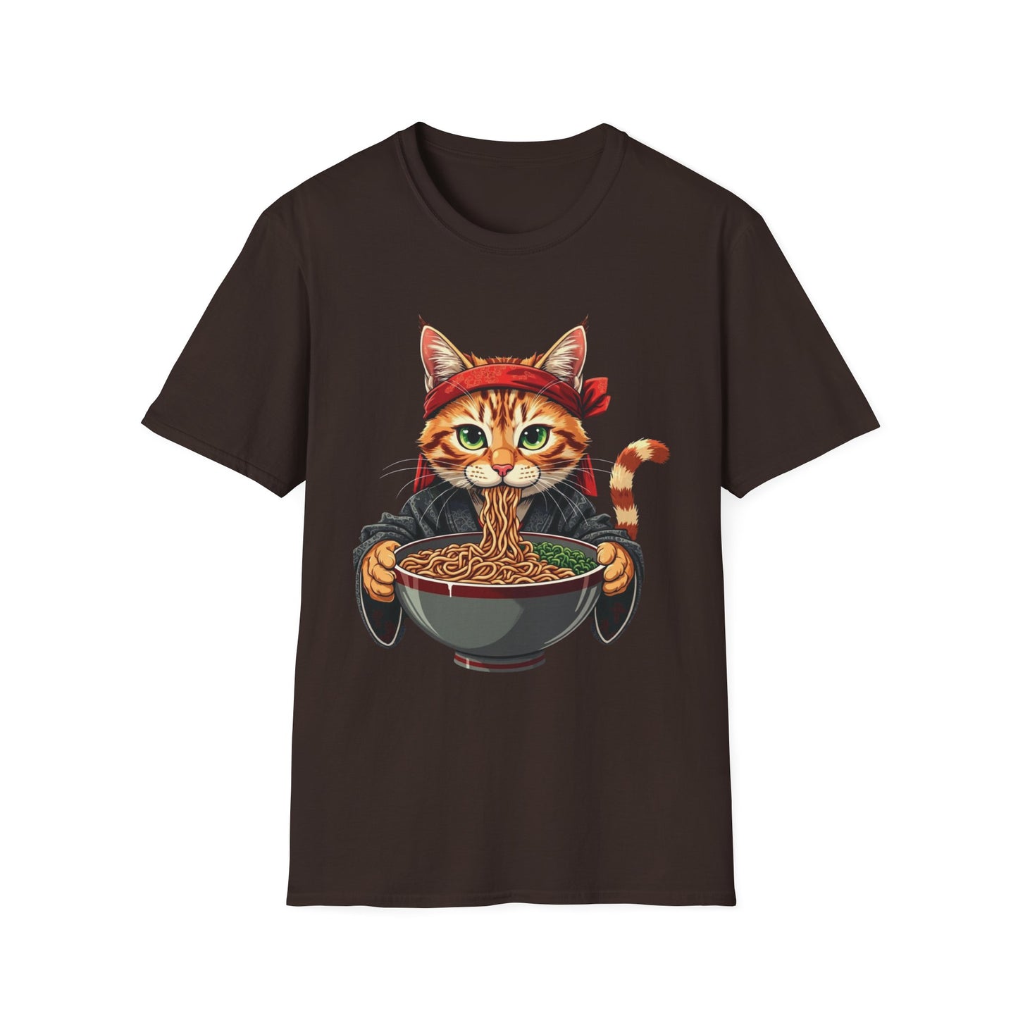 Ramen Cat graphic t-shirt mockup