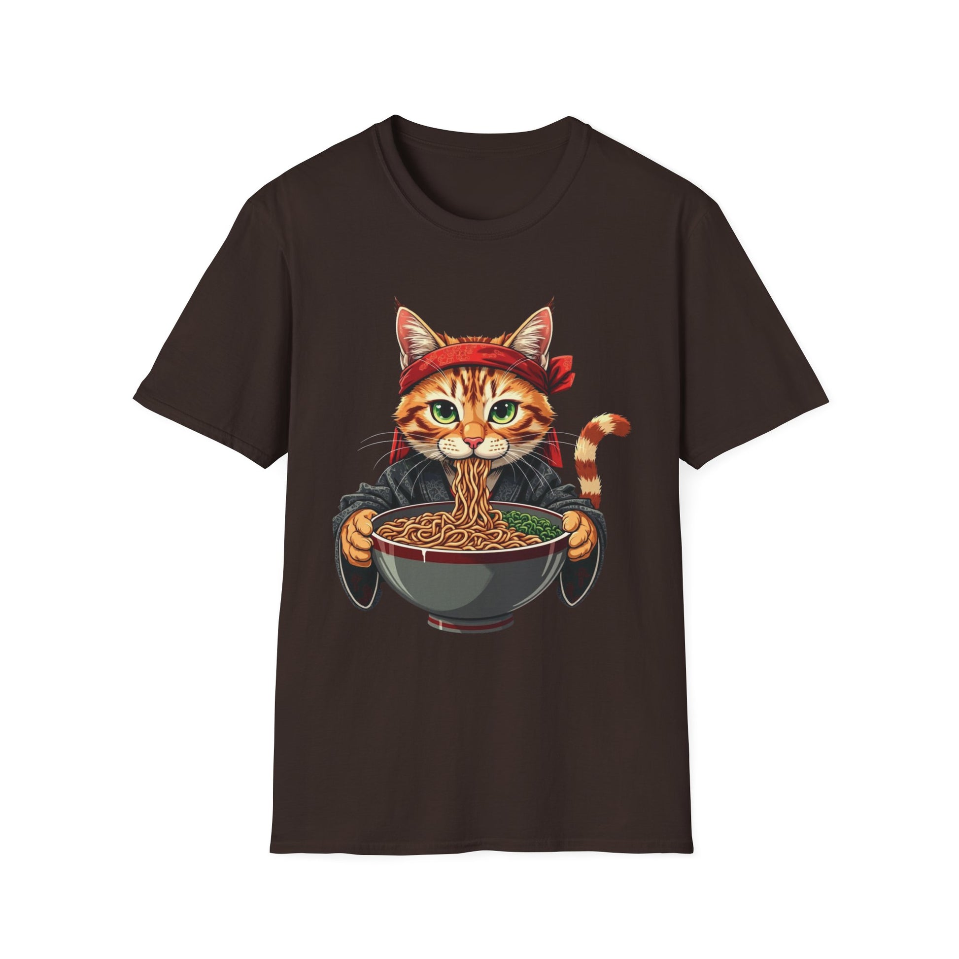 Ramen Cat graphic t-shirt mockup