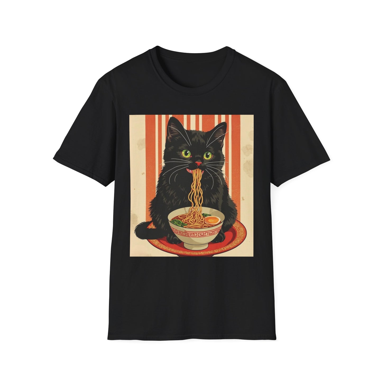 Ramen Cat Again - Vintage Poster graphic t-shirt mockup