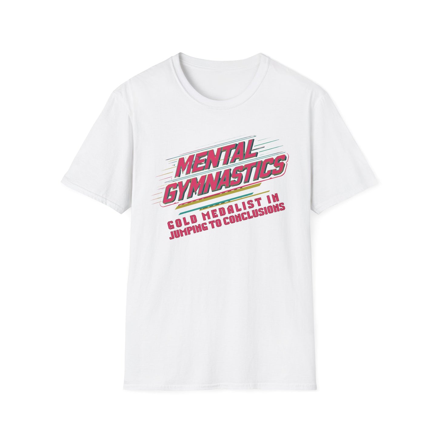 Mental Gymnastics Gold Medalist - Retro Type graphic t-shirt mockup