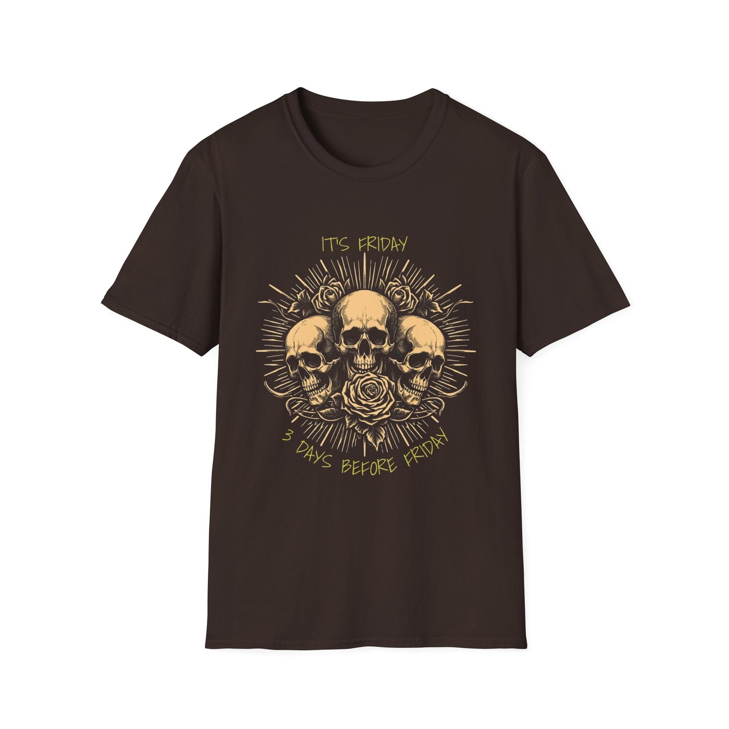 It's Friday, Three Days Before Monday graphic t-shirt mockup