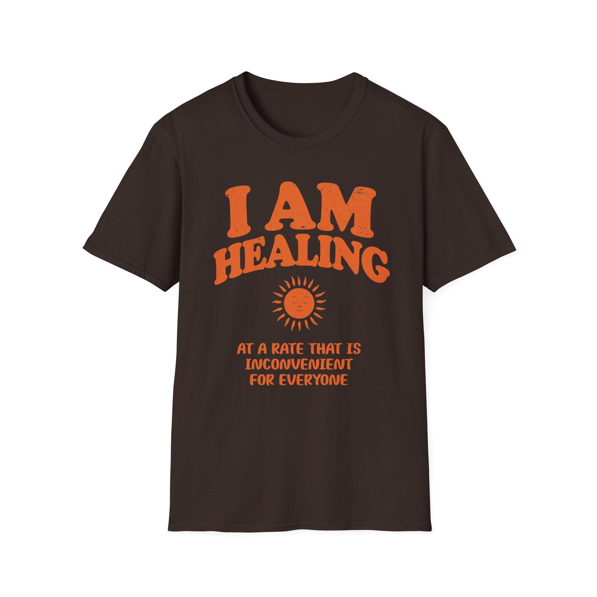 Healing at an Inconvenient Rate graphic t-shirt mockup