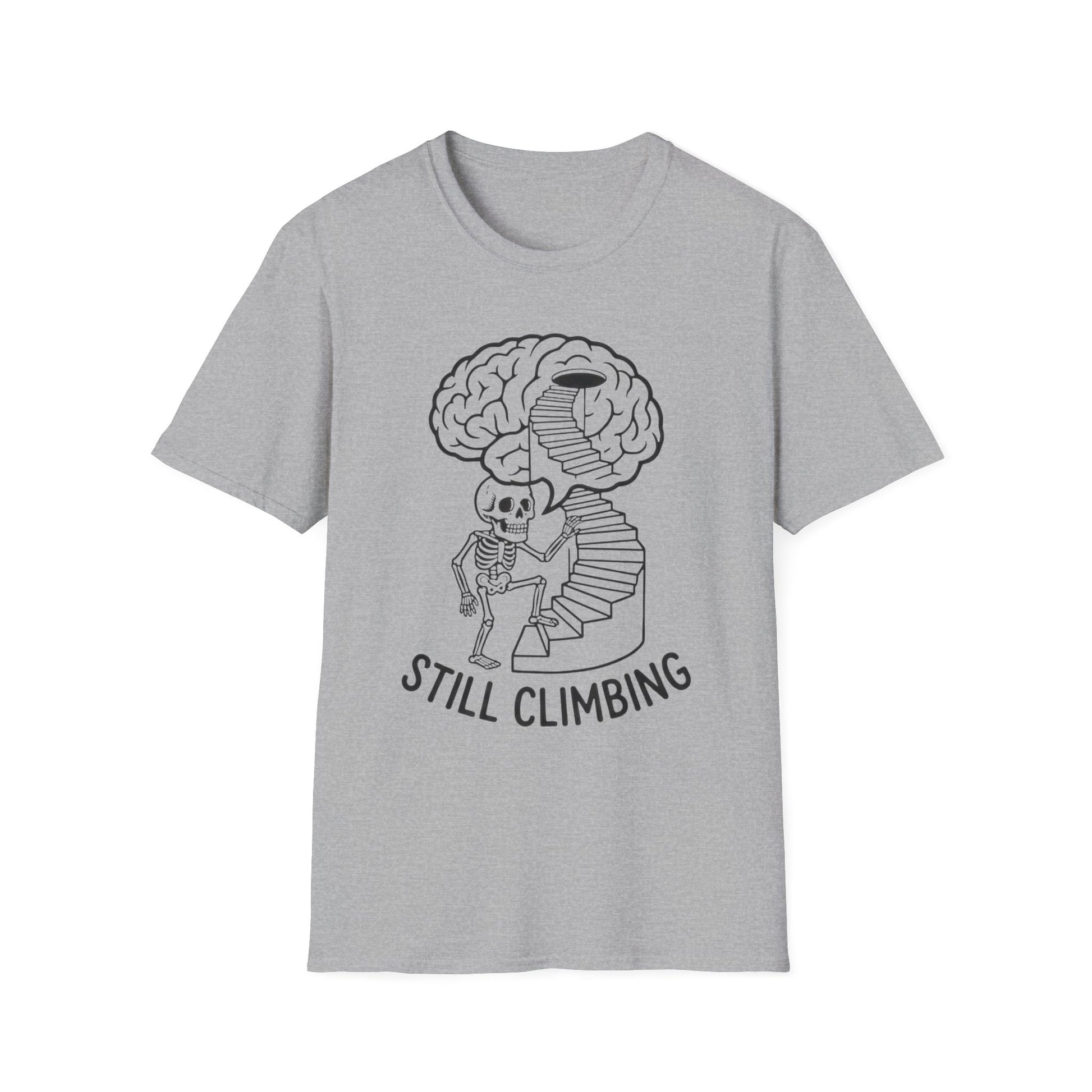 Still Climbing graphic t-shirt mockup