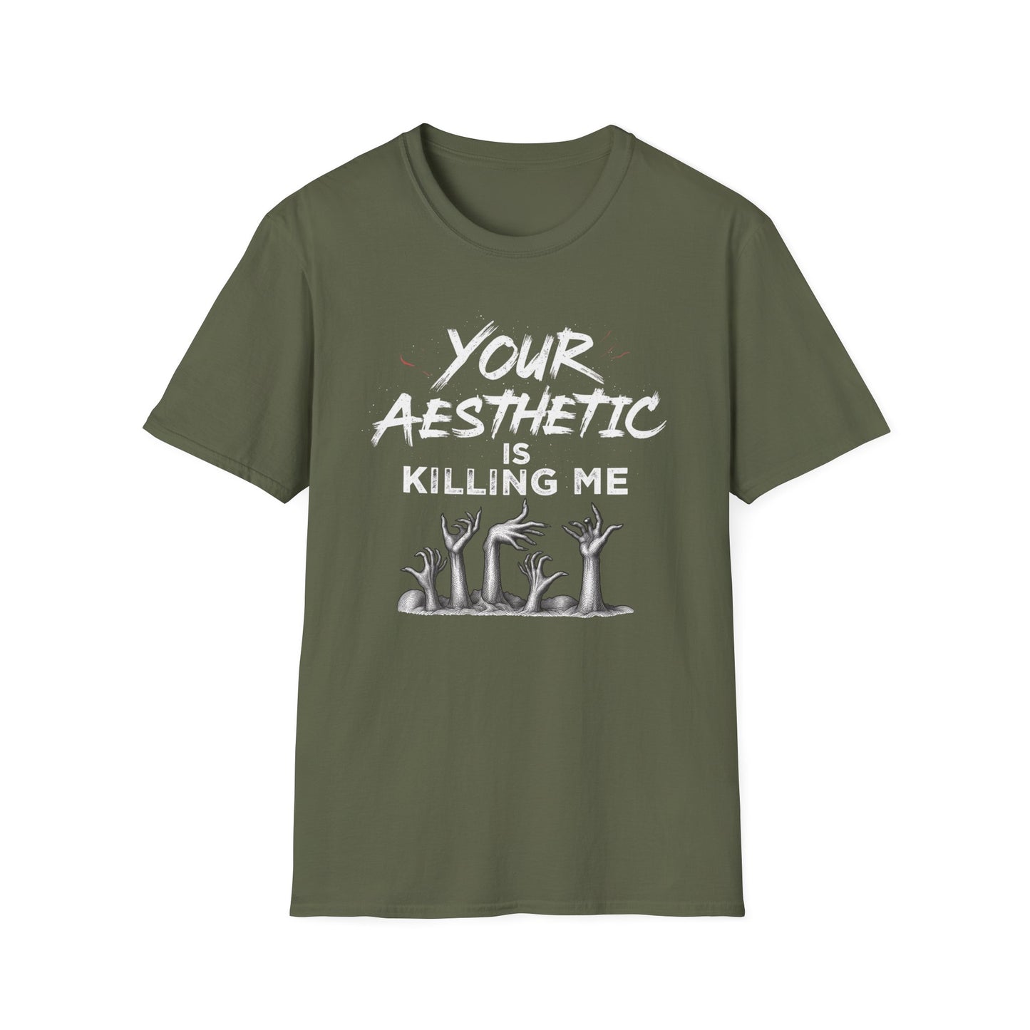 Your Aesthetic Is Killing Me graphic t-shirt mockup