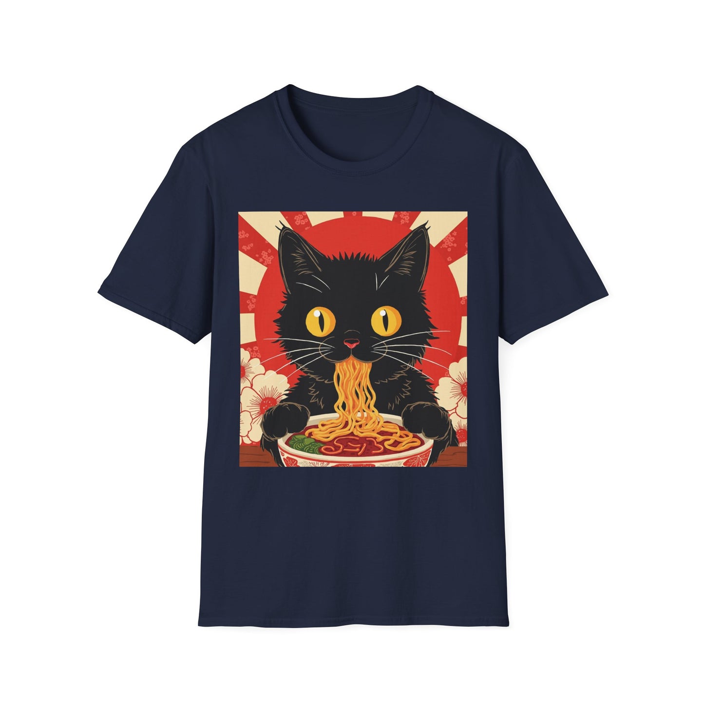 Ramen Cat Again graphic t-shirt mockup