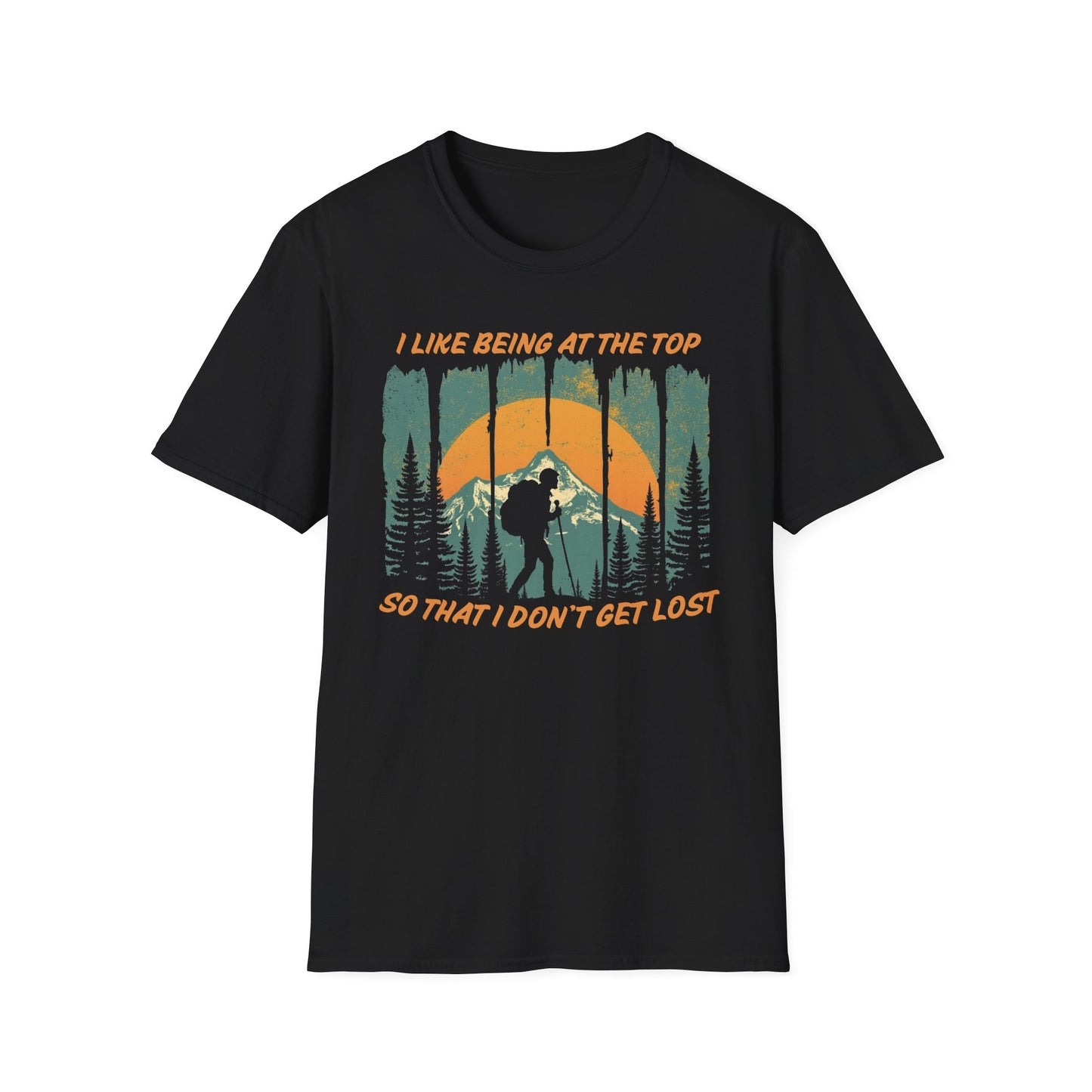 I Like the Top So I Don't Get Lost graphic t-shirt mockup
