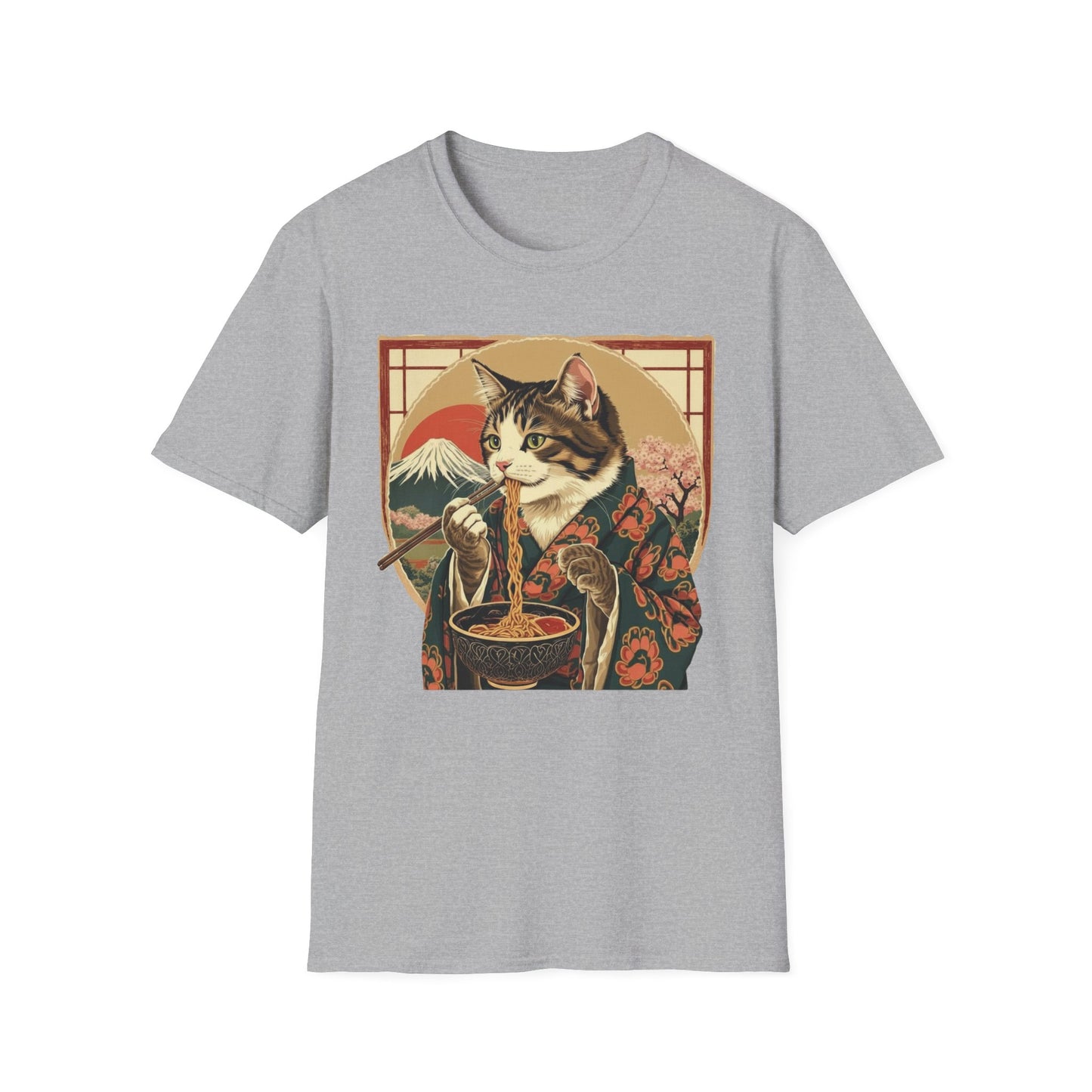 Ramen Cat Again - Repeat Edition graphic t-shirt mockup