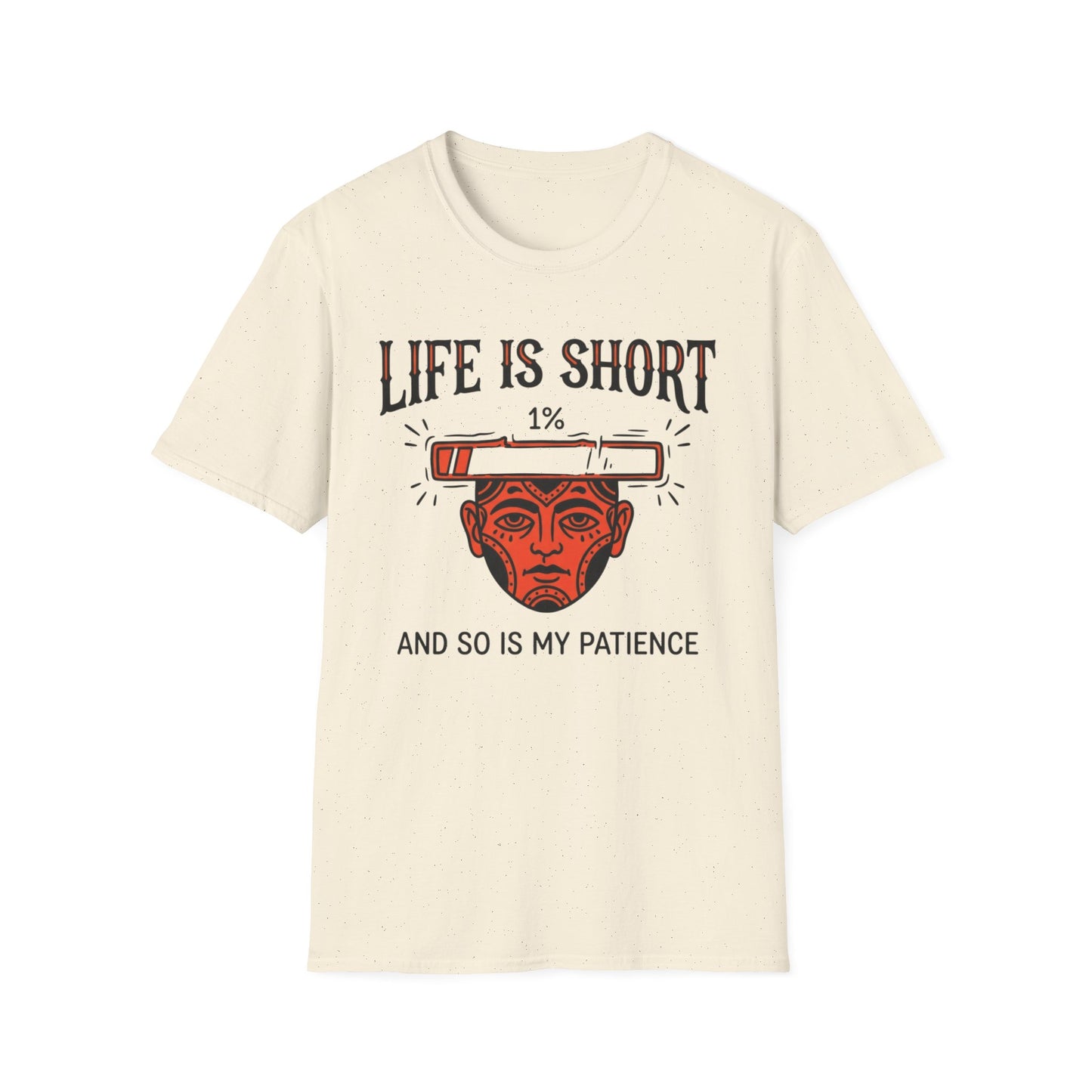 Life Is Short, and So Is My Patience graphic t-shirt mockup