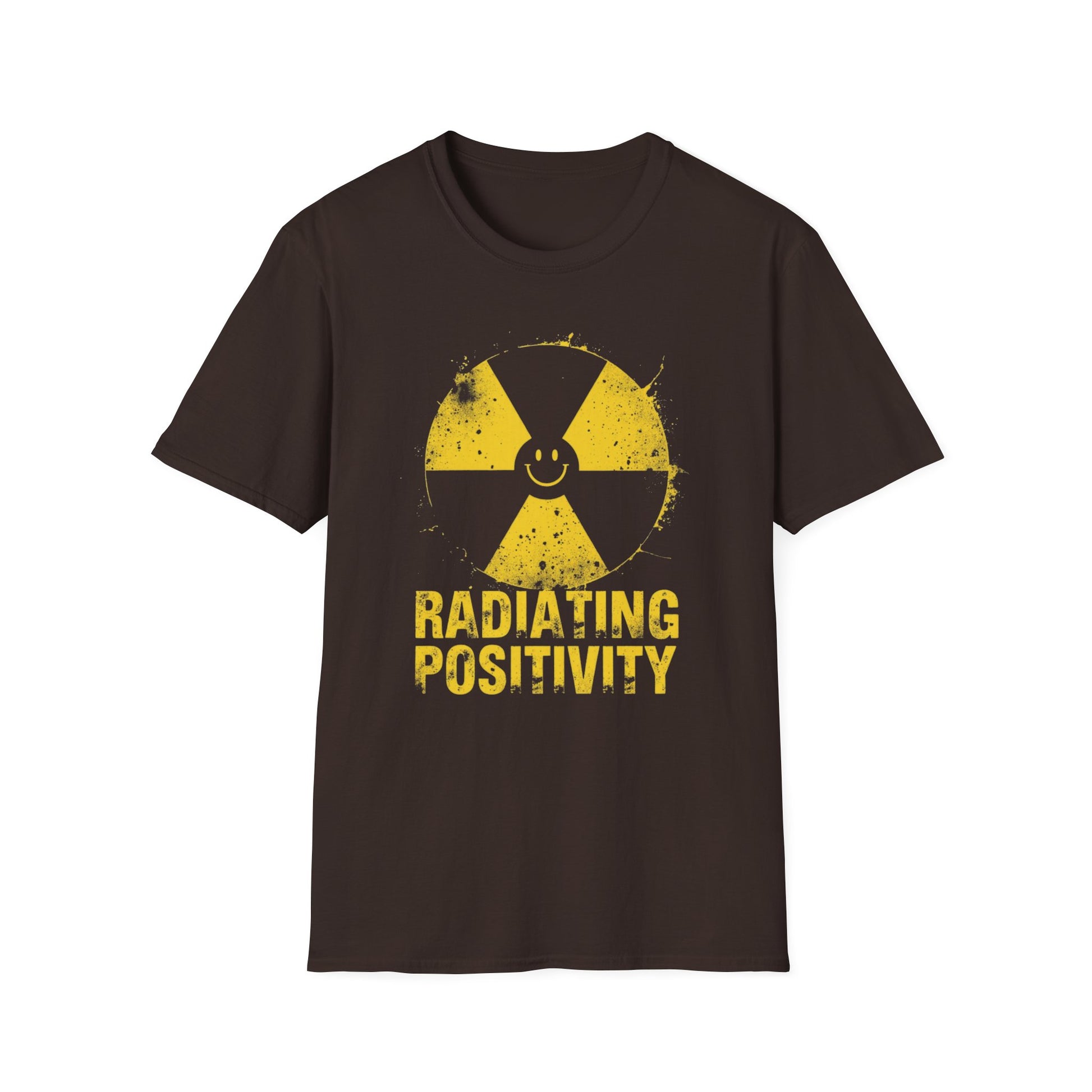 Radiating Positivity - Hazard Badge graphic t-shirt mockup