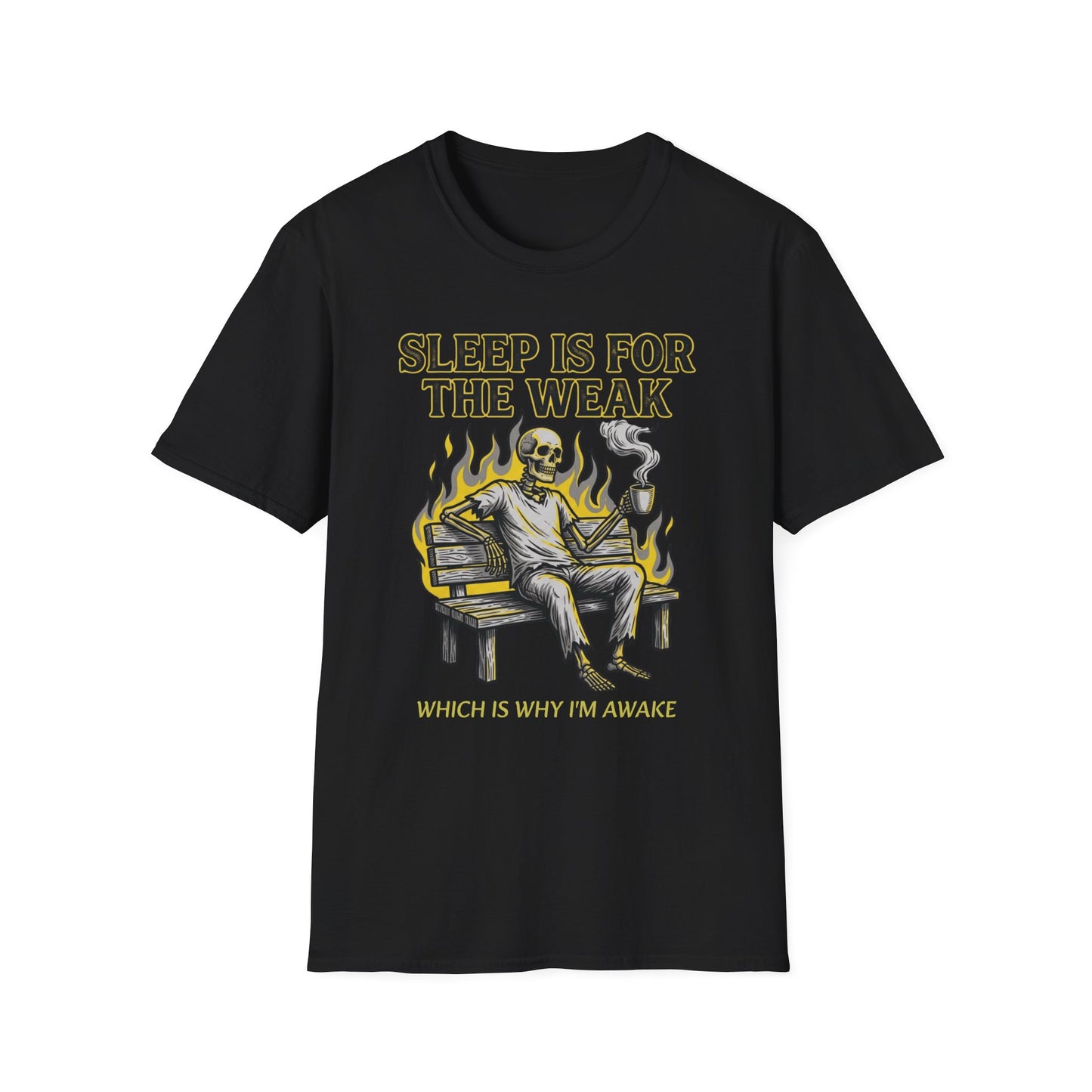Sleep is for the Weak Which is Why I'm Awake graphic t-shirt mockup