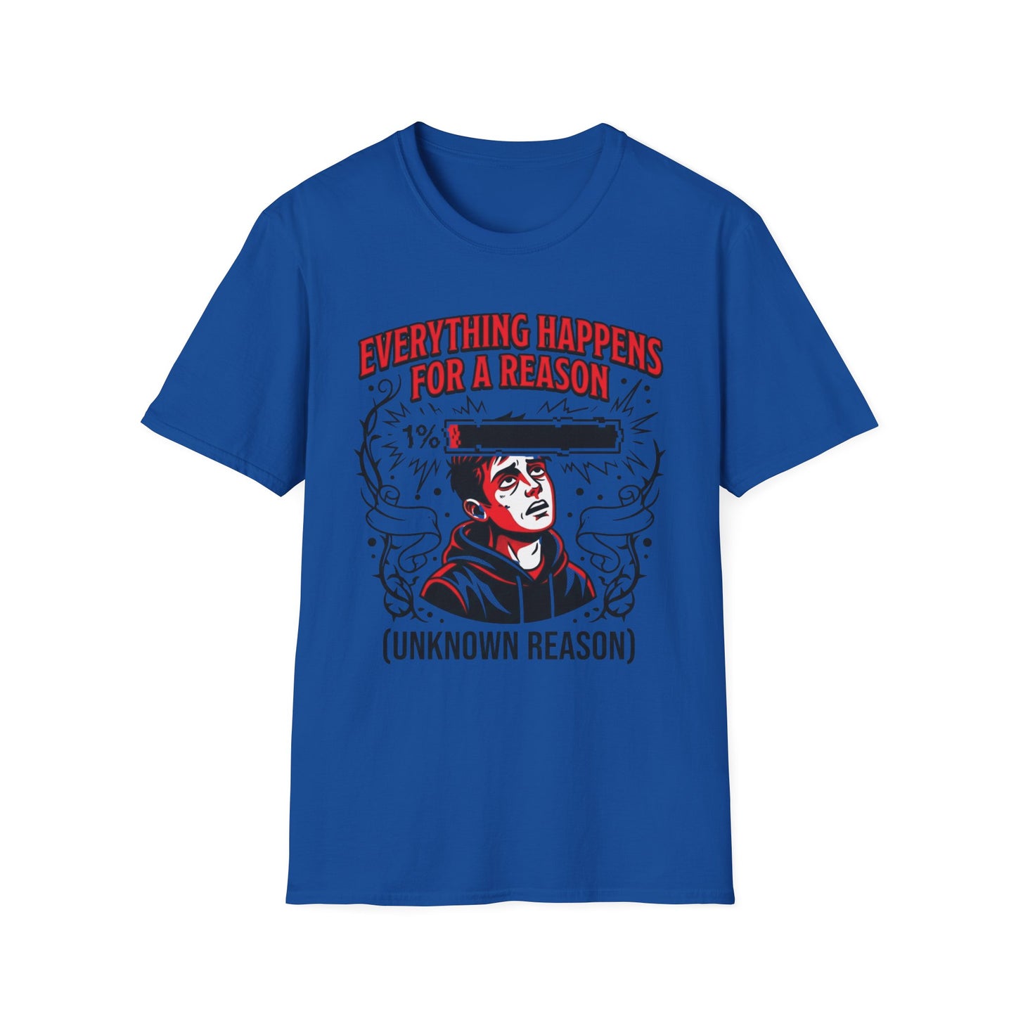 Everything Happens for a Reason: Unknown Reason graphic t-shirt mockup