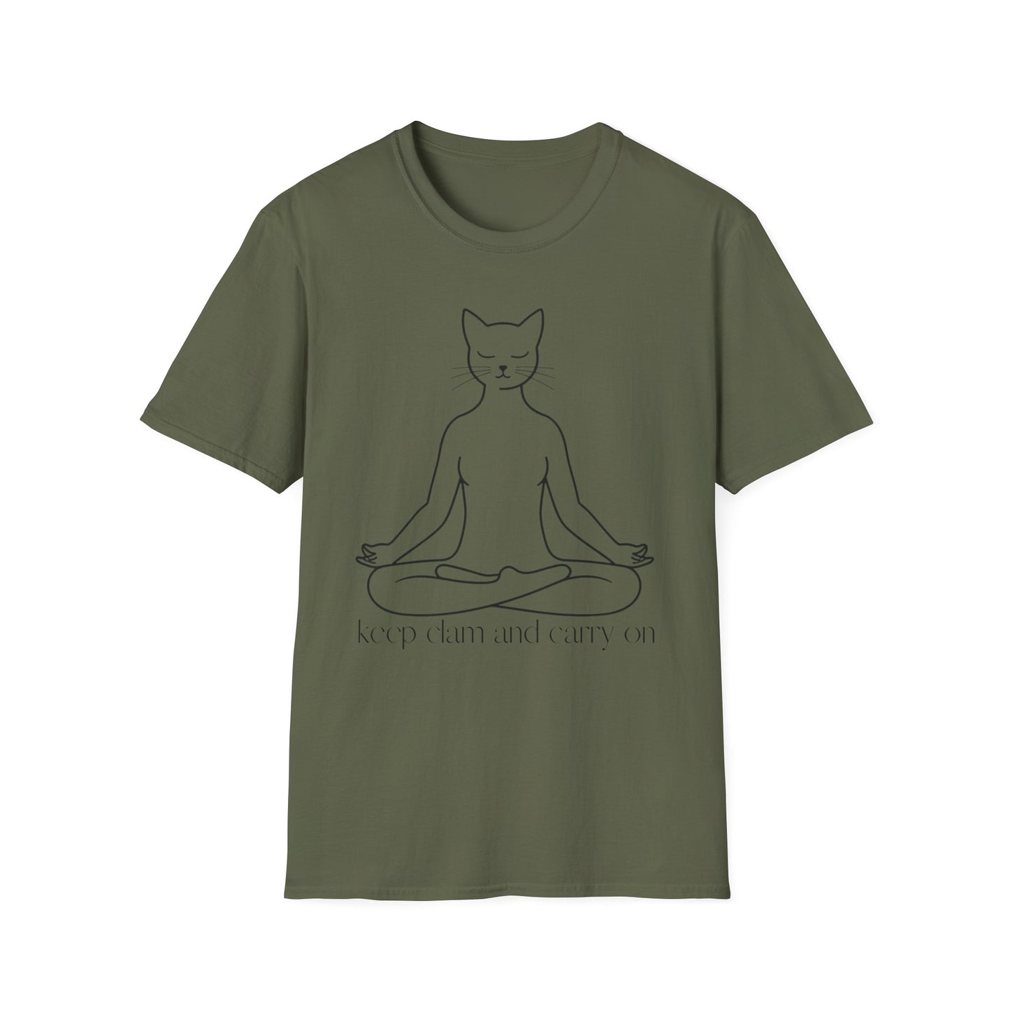 Keep Calm and Carry On graphic t-shirt mockup