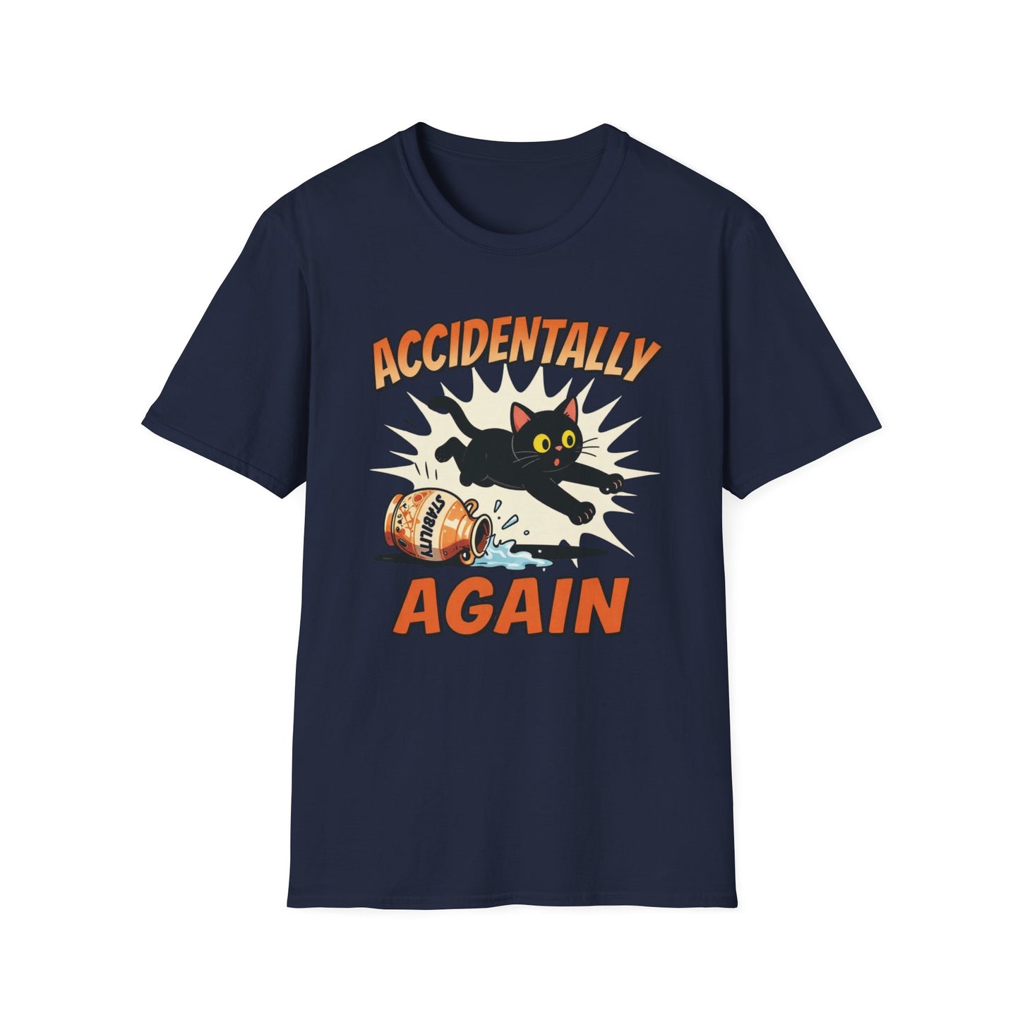 Accidentally Again graphic t-shirt mockup