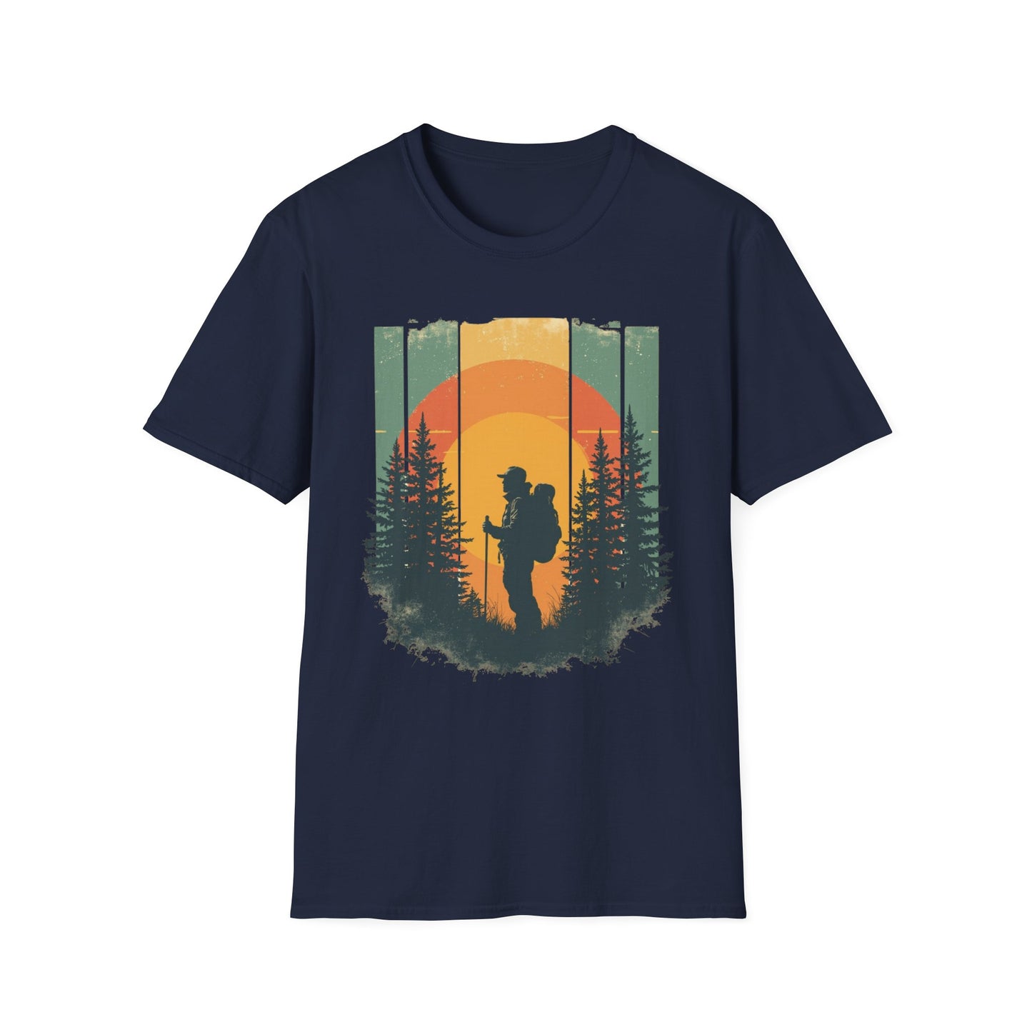 Hiking in Forest graphic t-shirt mockup