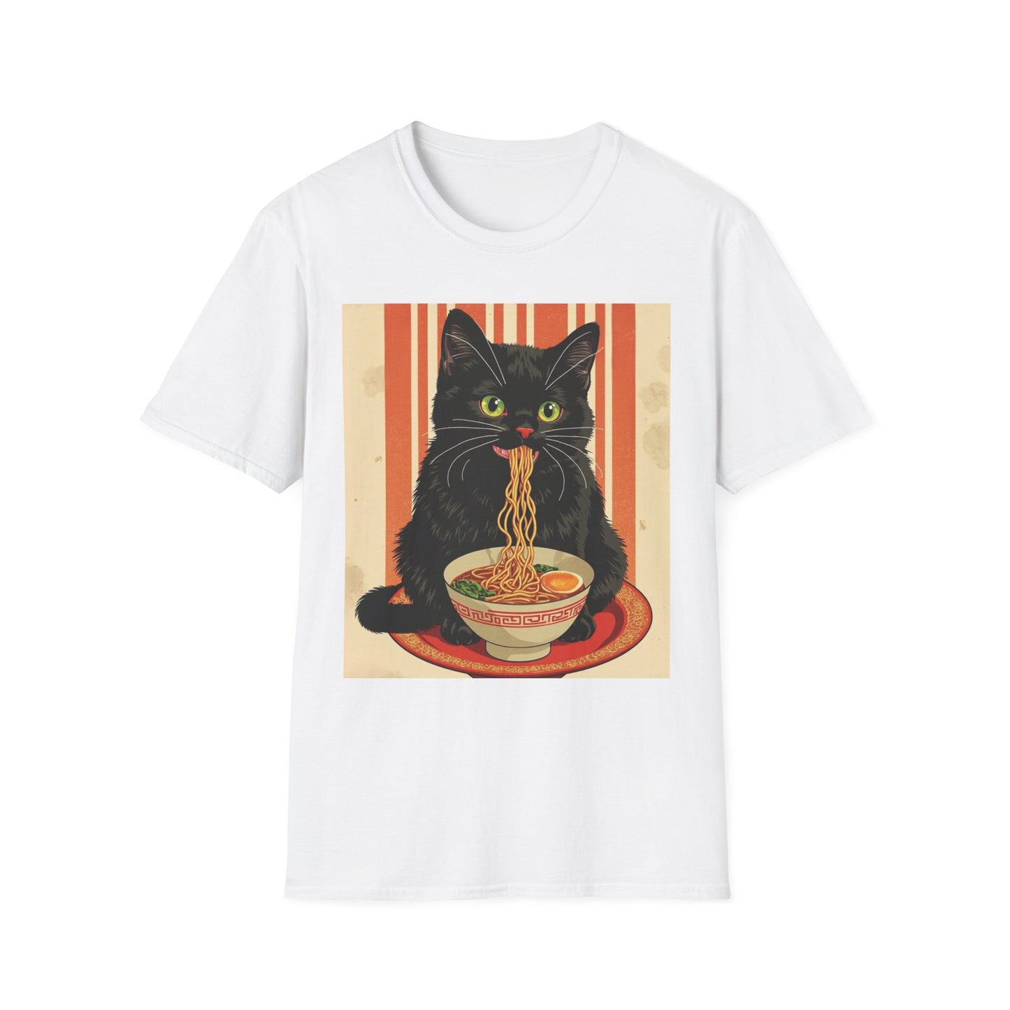 Ramen Cat Again - Vintage Poster graphic t-shirt mockup