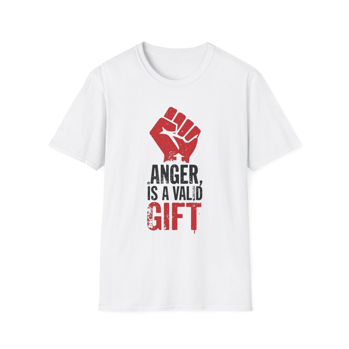 Anger Is a Valid Gift graphic t-shirt mockup