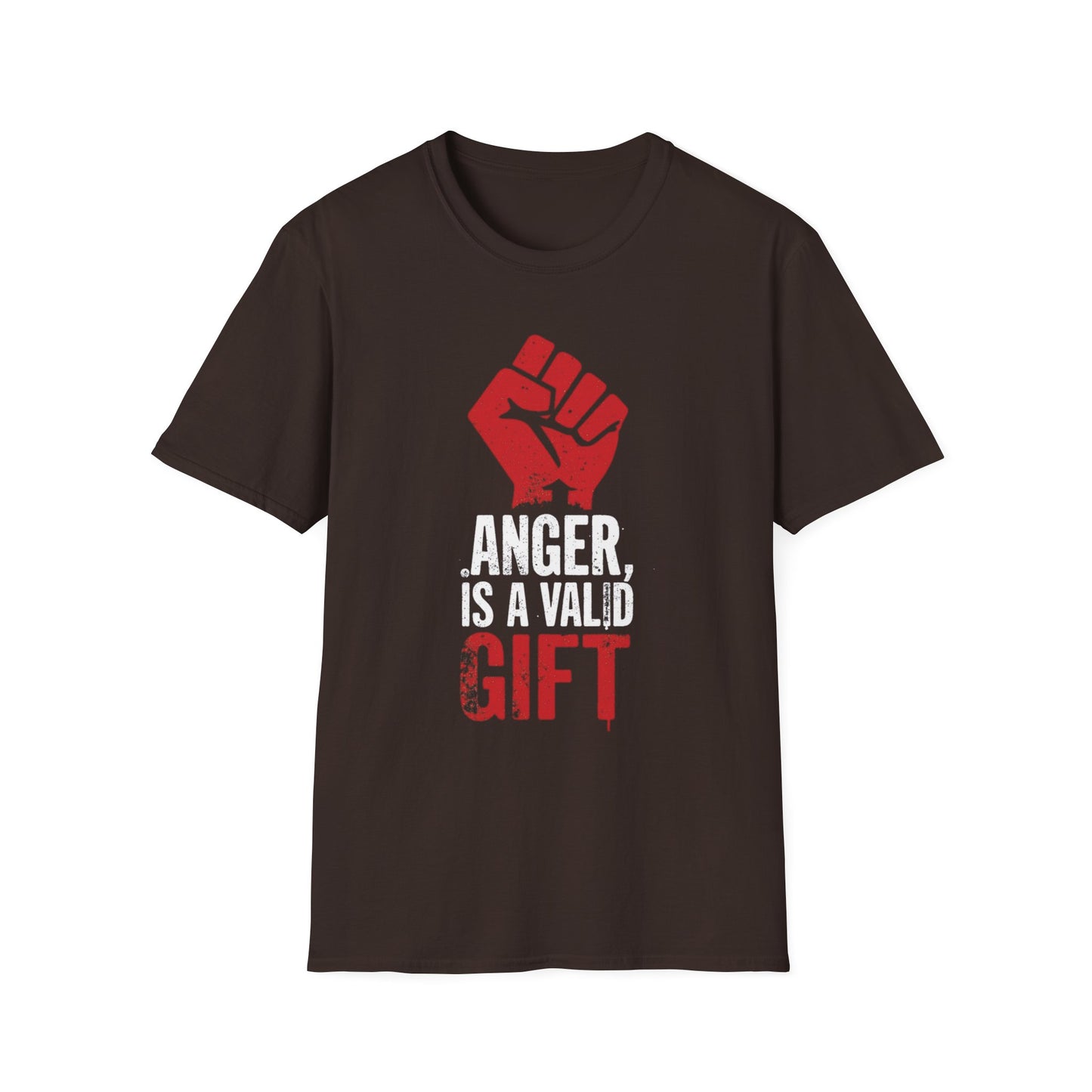 Anger Is a Valid Gift graphic t-shirt mockup