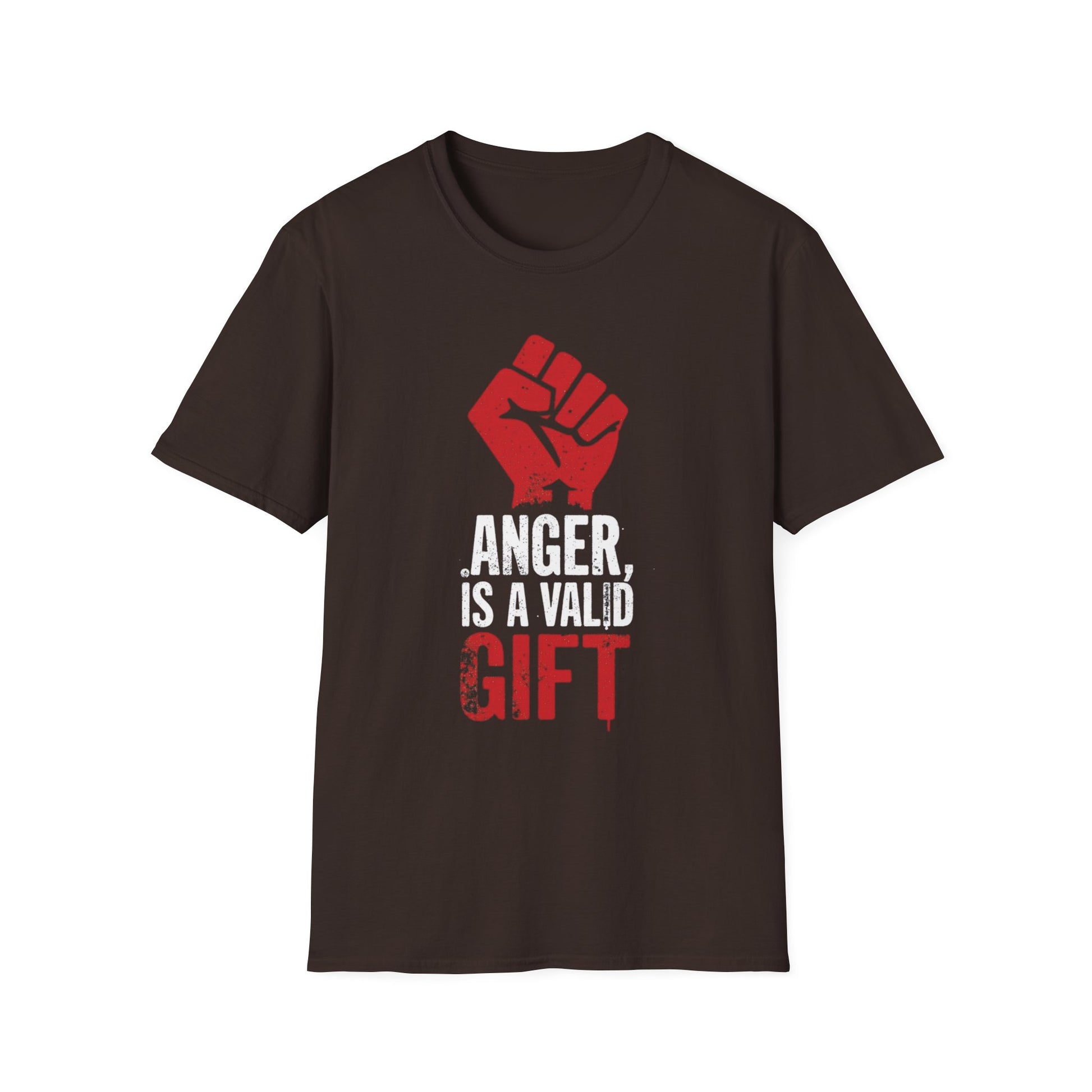 Anger Is a Valid Gift graphic t-shirt mockup