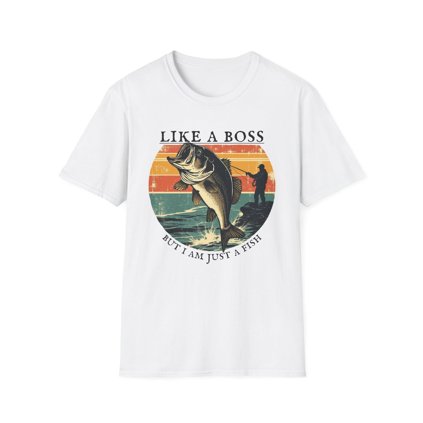 Like a Boss, But I Am Just a Fish graphic t-shirt mockup