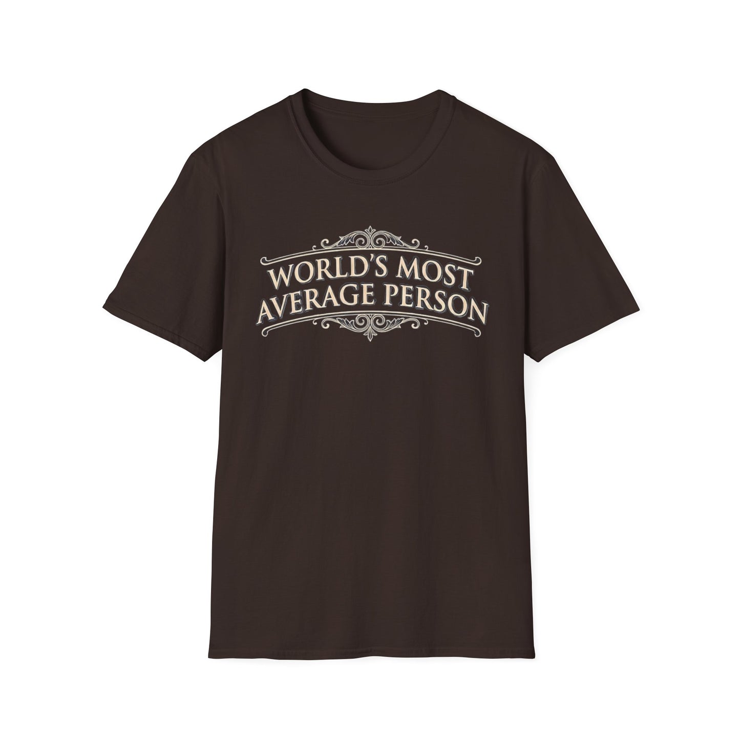 World's Most Average Person graphic t-shirt mockup