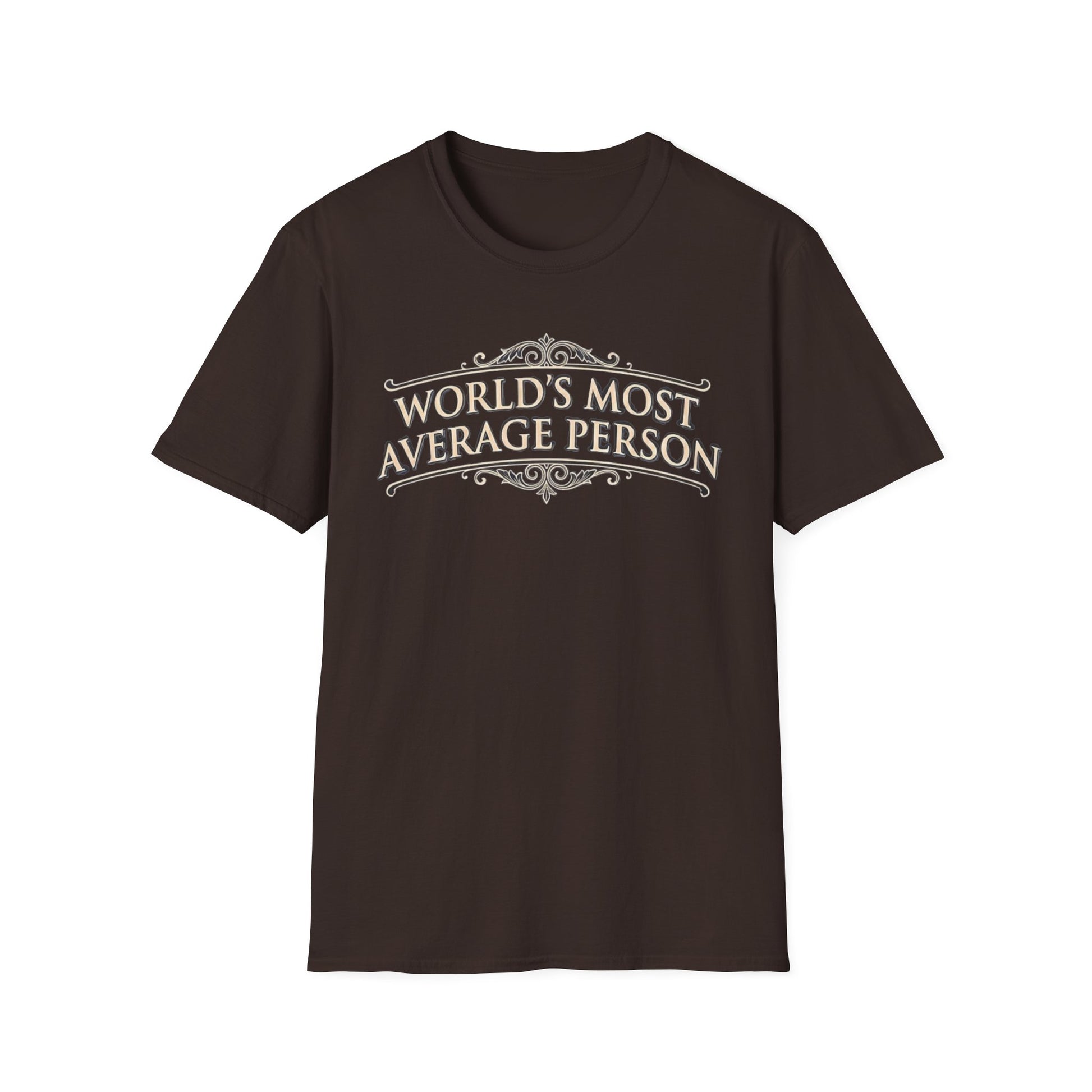 World's Most Average Person graphic t-shirt mockup