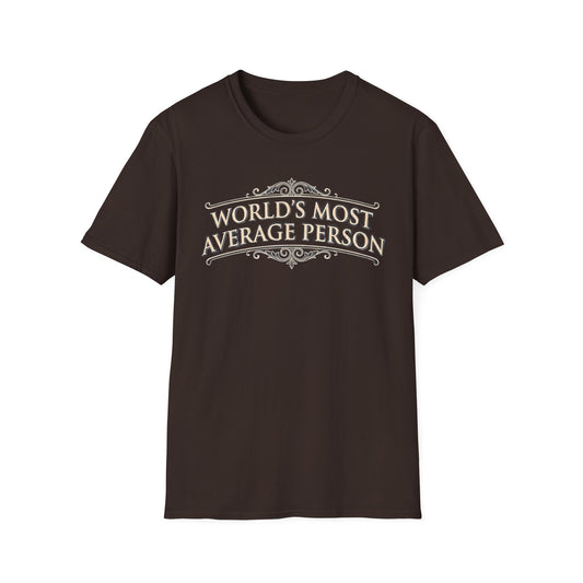 World's Most Average Person graphic t-shirt mockup