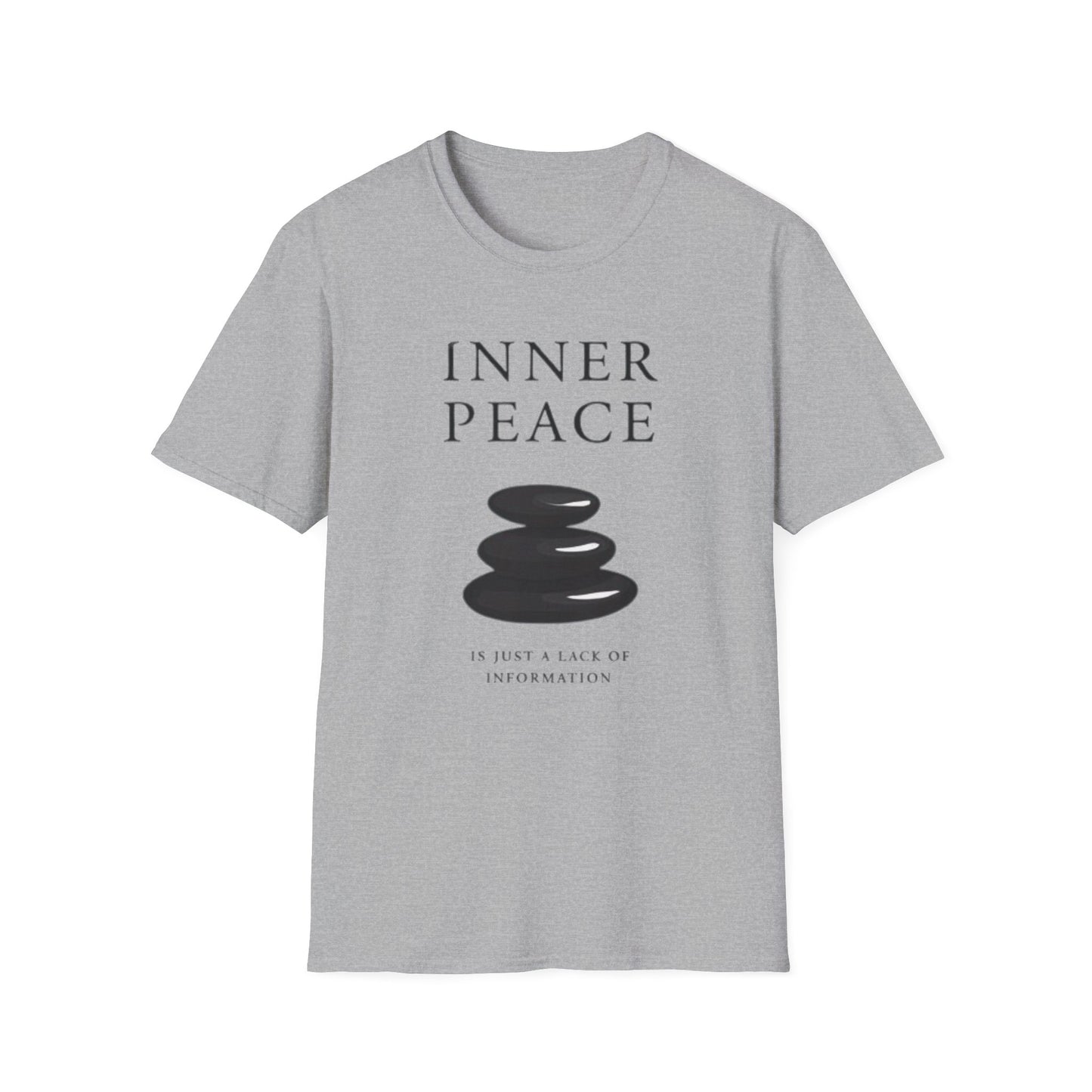 Inner Peace Is Just a Lack of Information graphic t-shirt mockup
