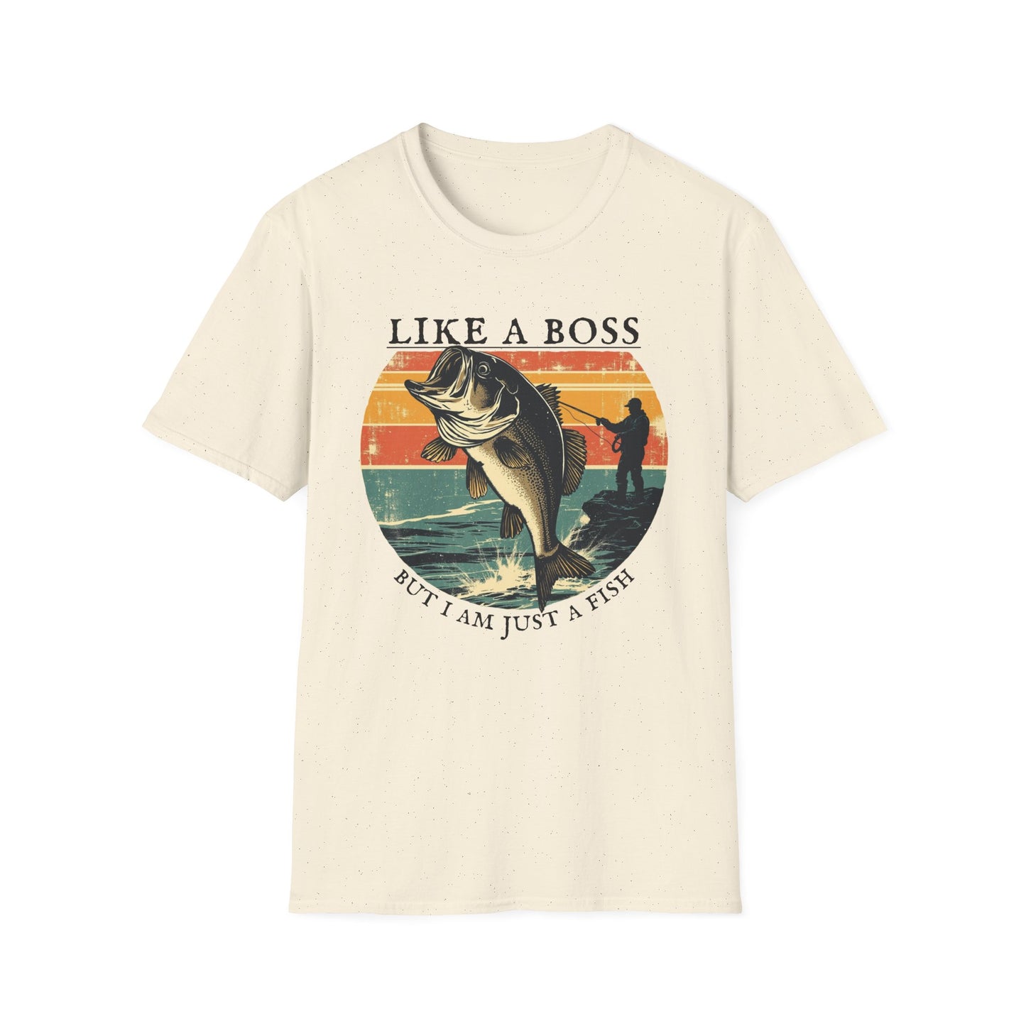 Like a Boss, But I Am Just a Fish graphic t-shirt mockup