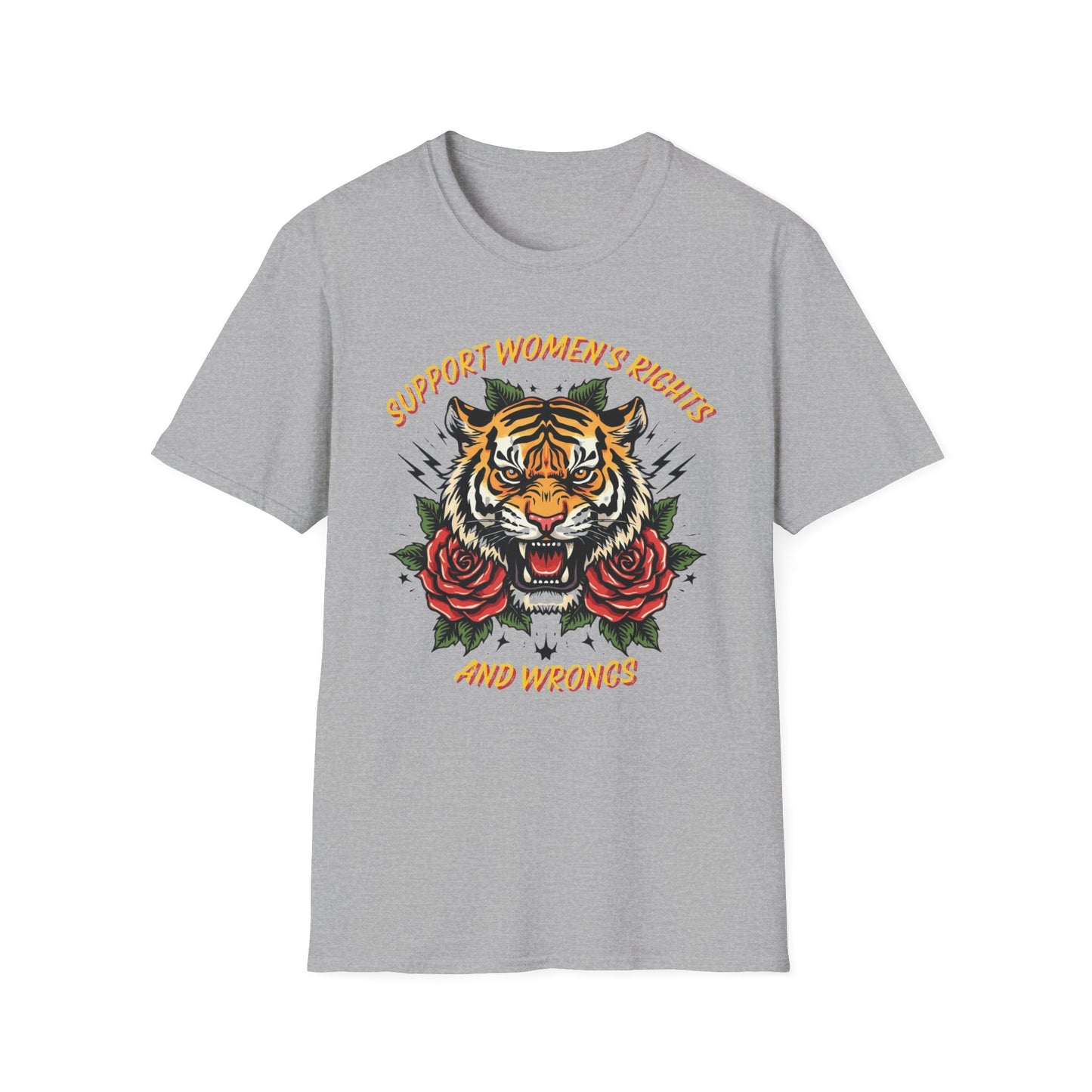Support Women's Rights and Wrongs graphic t-shirt mockup