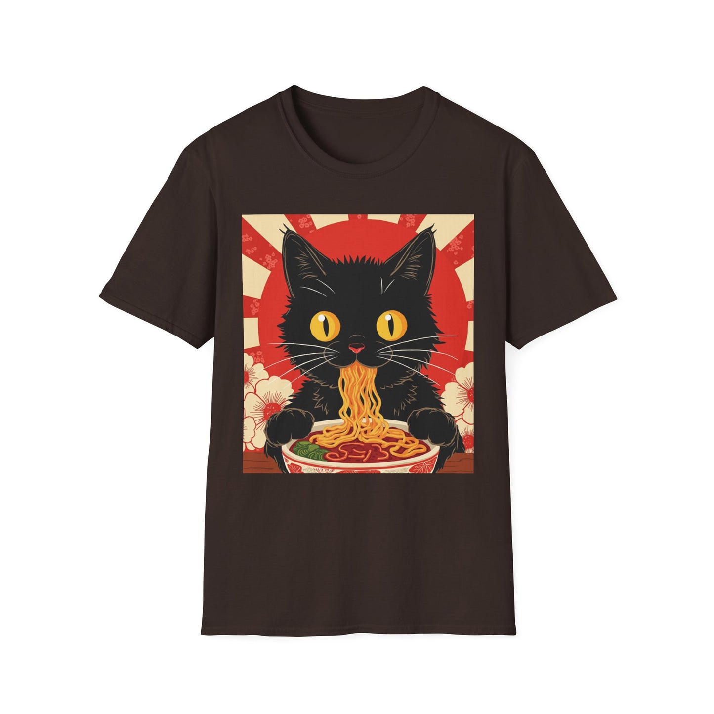 Ramen Cat Again graphic t-shirt mockup