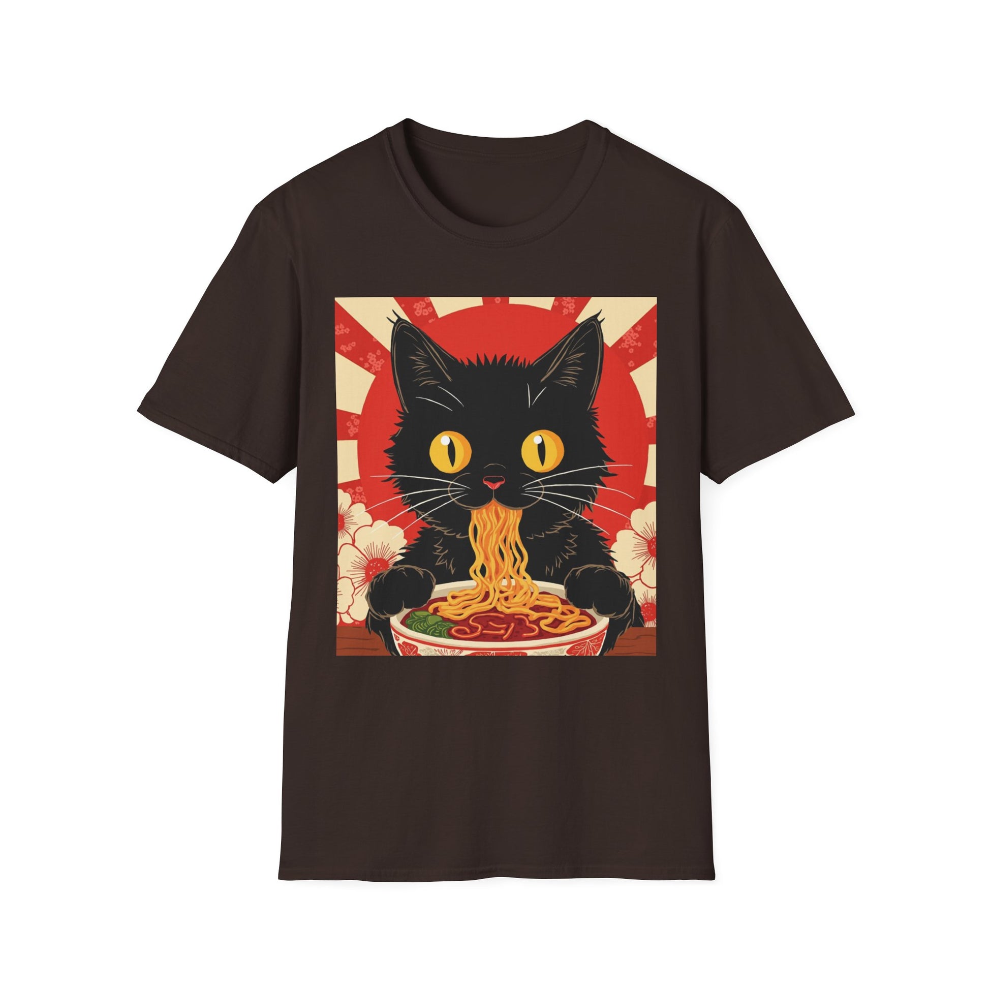 Ramen Cat Again graphic t-shirt mockup