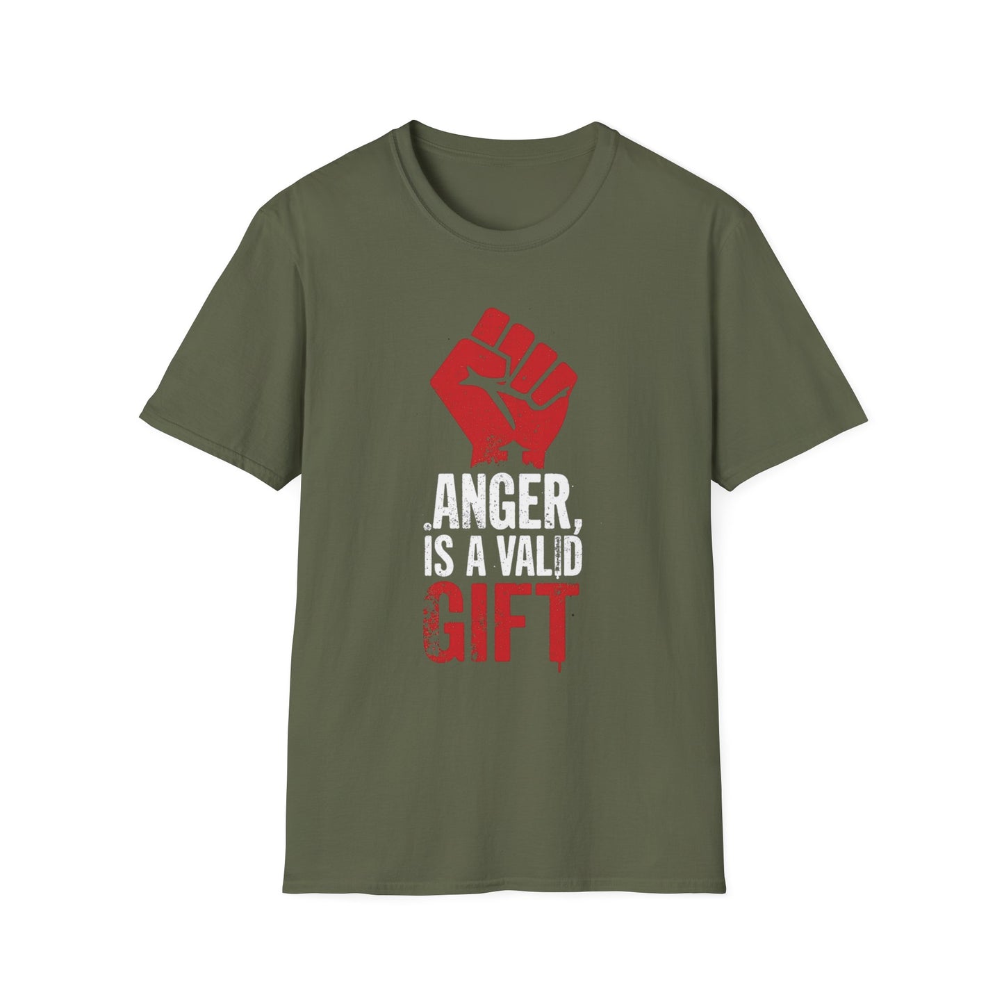 Anger Is a Valid Gift graphic t-shirt mockup