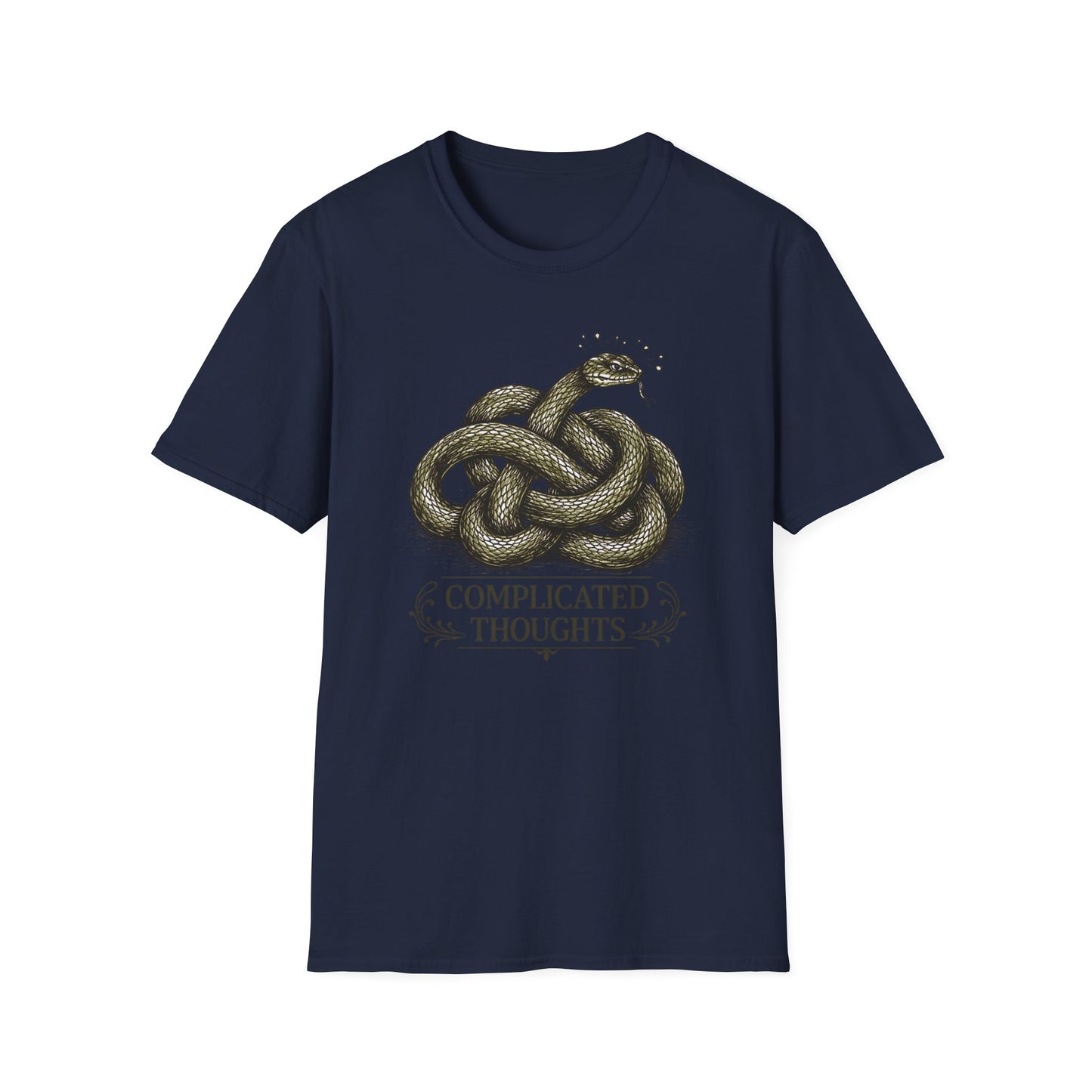 Complicated Thoughts graphic t-shirt mockup