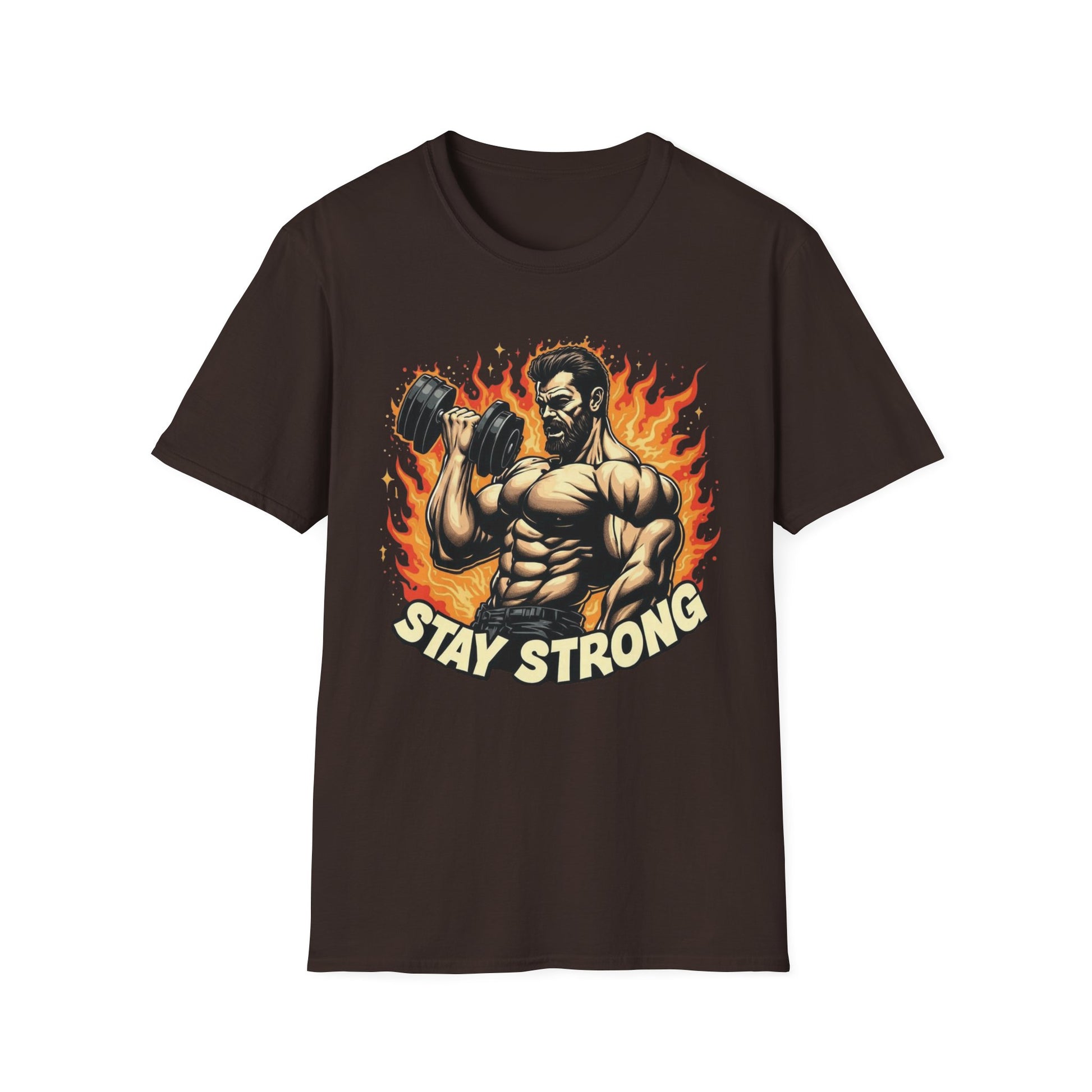 Stay Strong - Flame Cat graphic t-shirt mockup