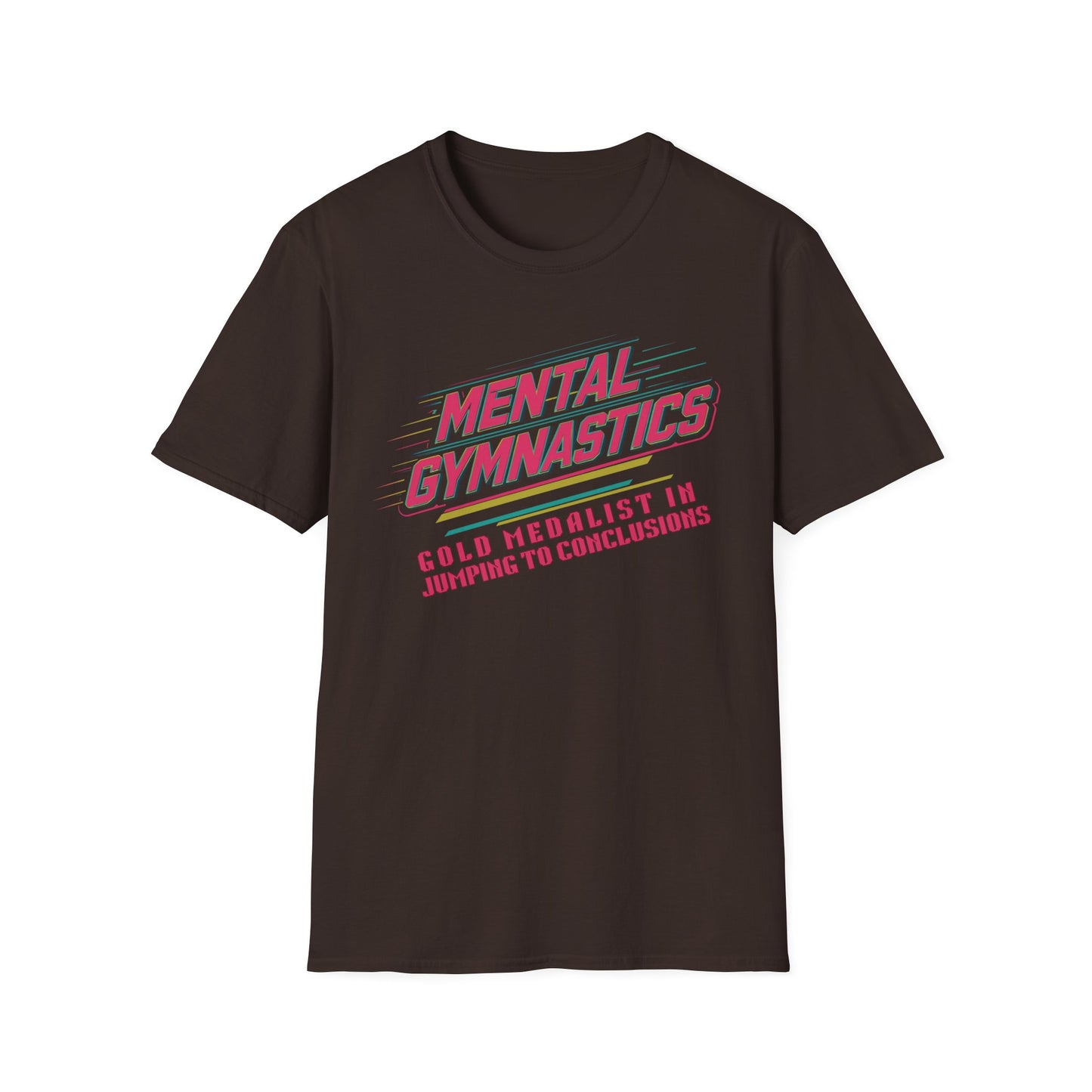 Mental Gymnastics Gold Medalist - Retro Type graphic t-shirt mockup
