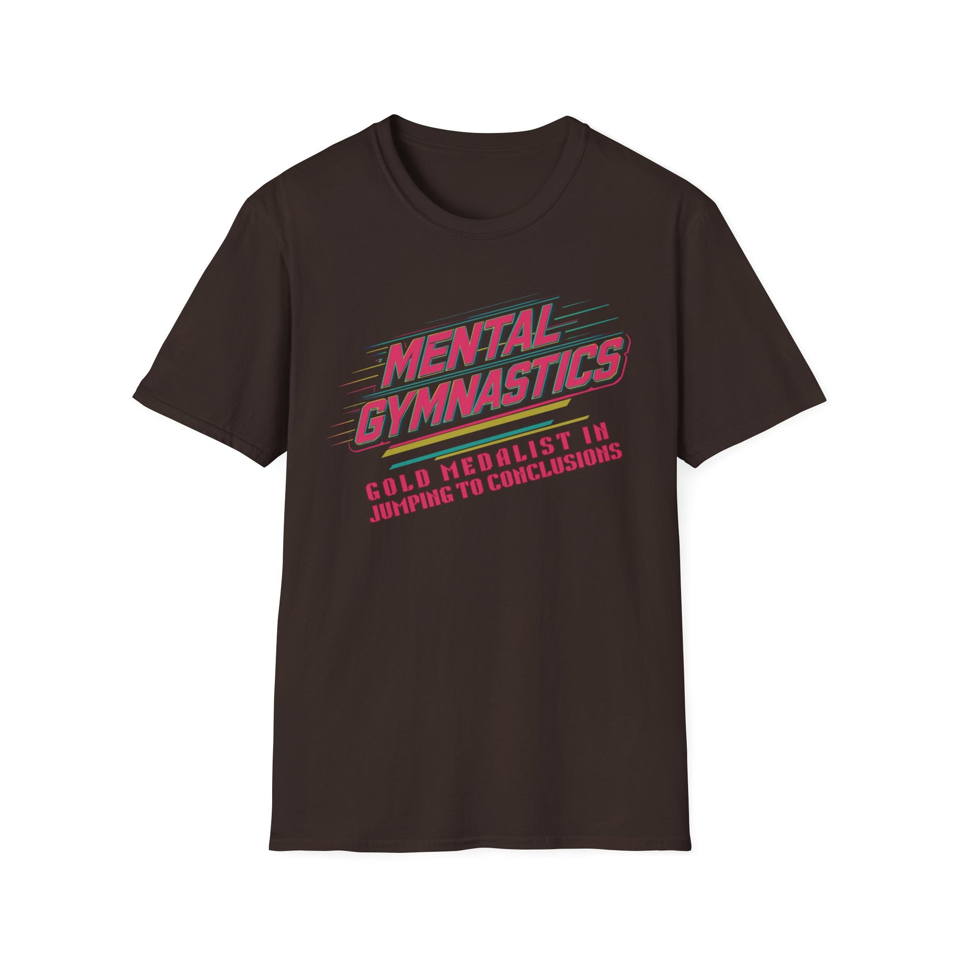 Mental Gymnastics Gold Medalist - Retro Type graphic t-shirt mockup