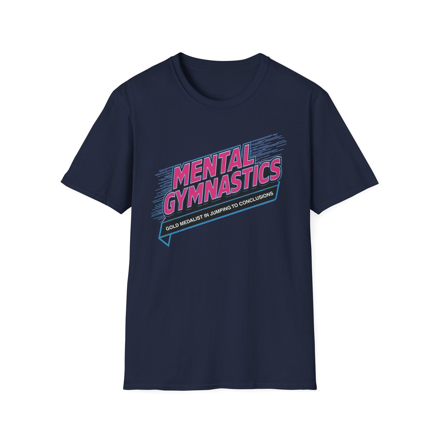 Mental Gymnastics Gold Medalist graphic t-shirt mockup