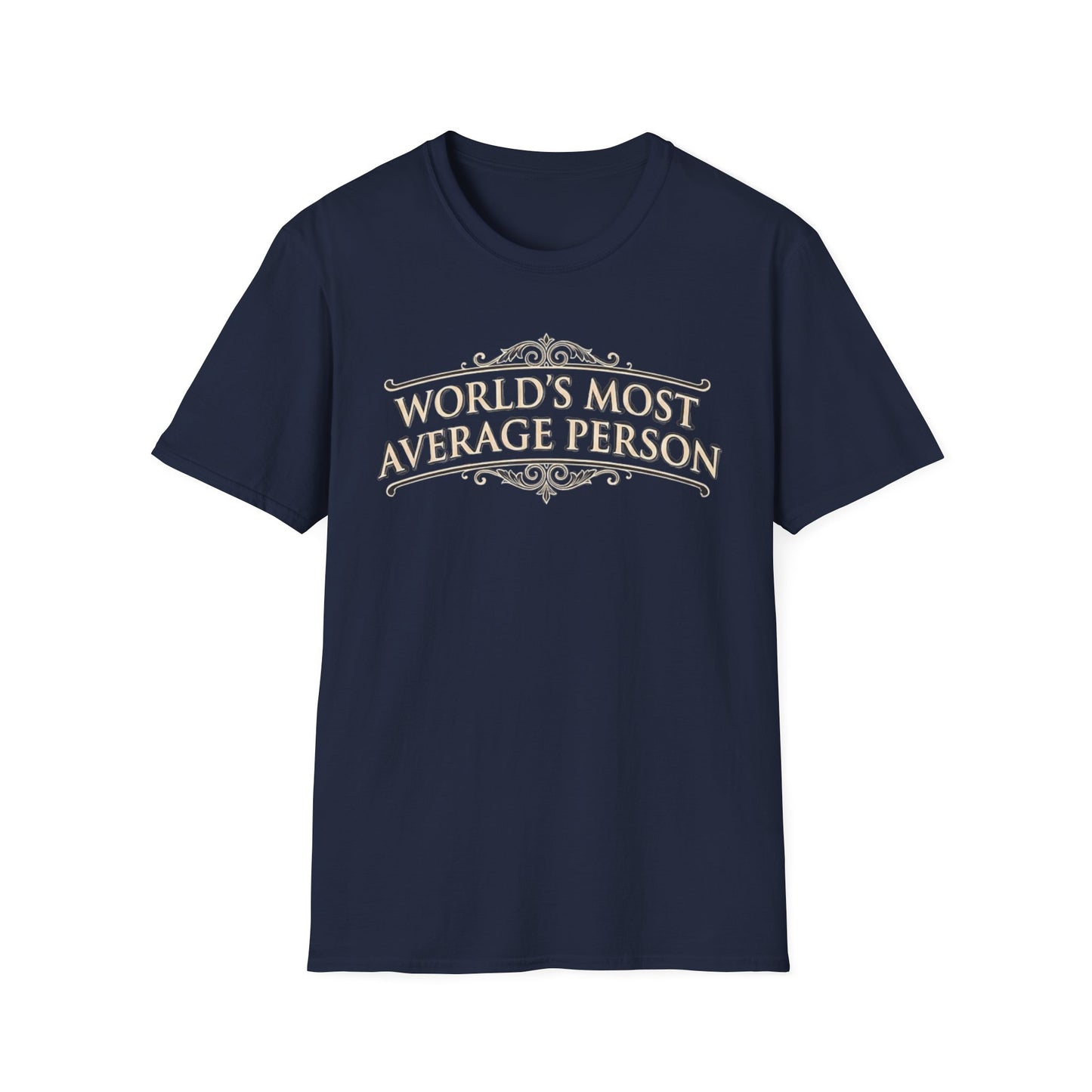 World's Most Average Person graphic t-shirt mockup