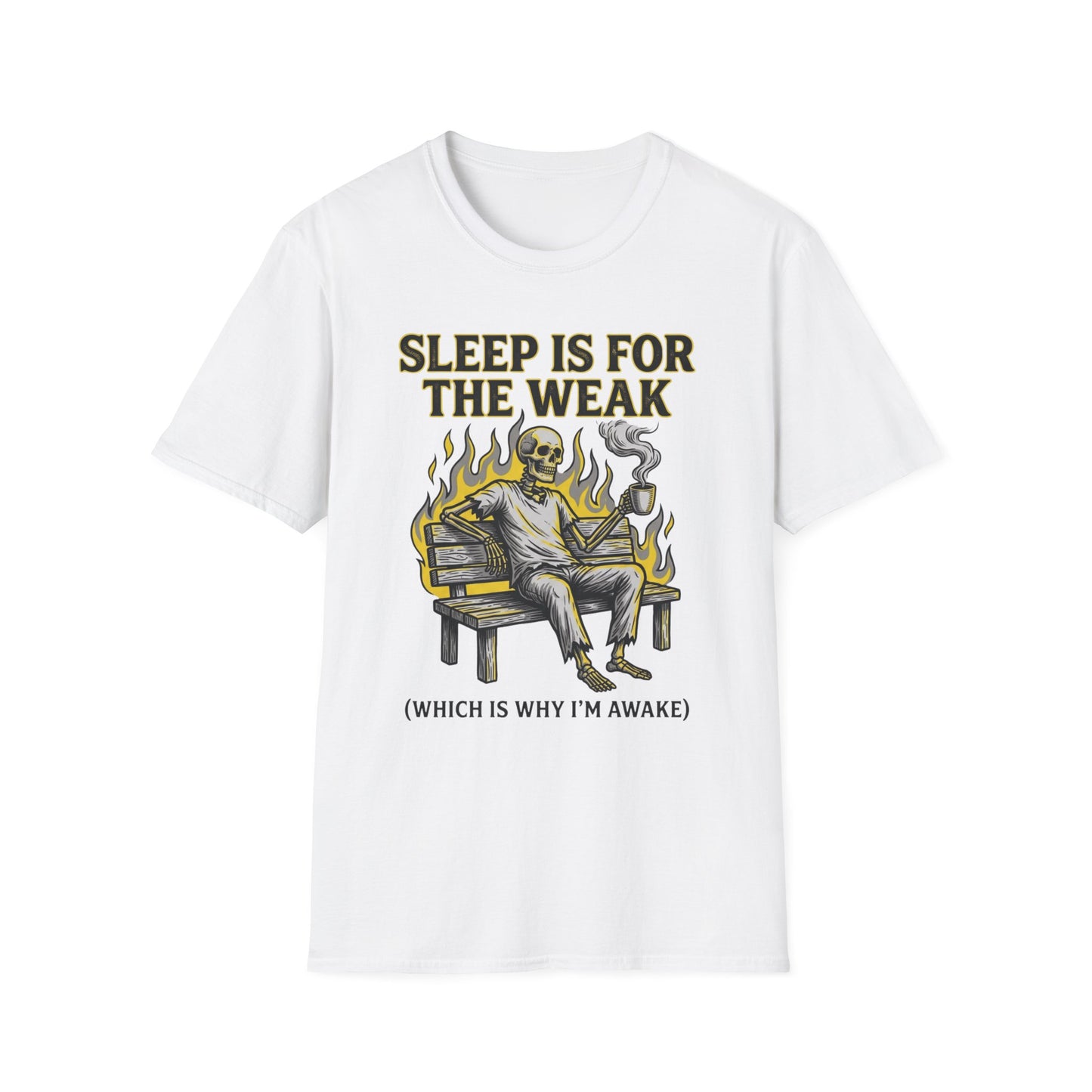 Sleep is for the Weak Which is Why I'm Awake graphic t-shirt mockup